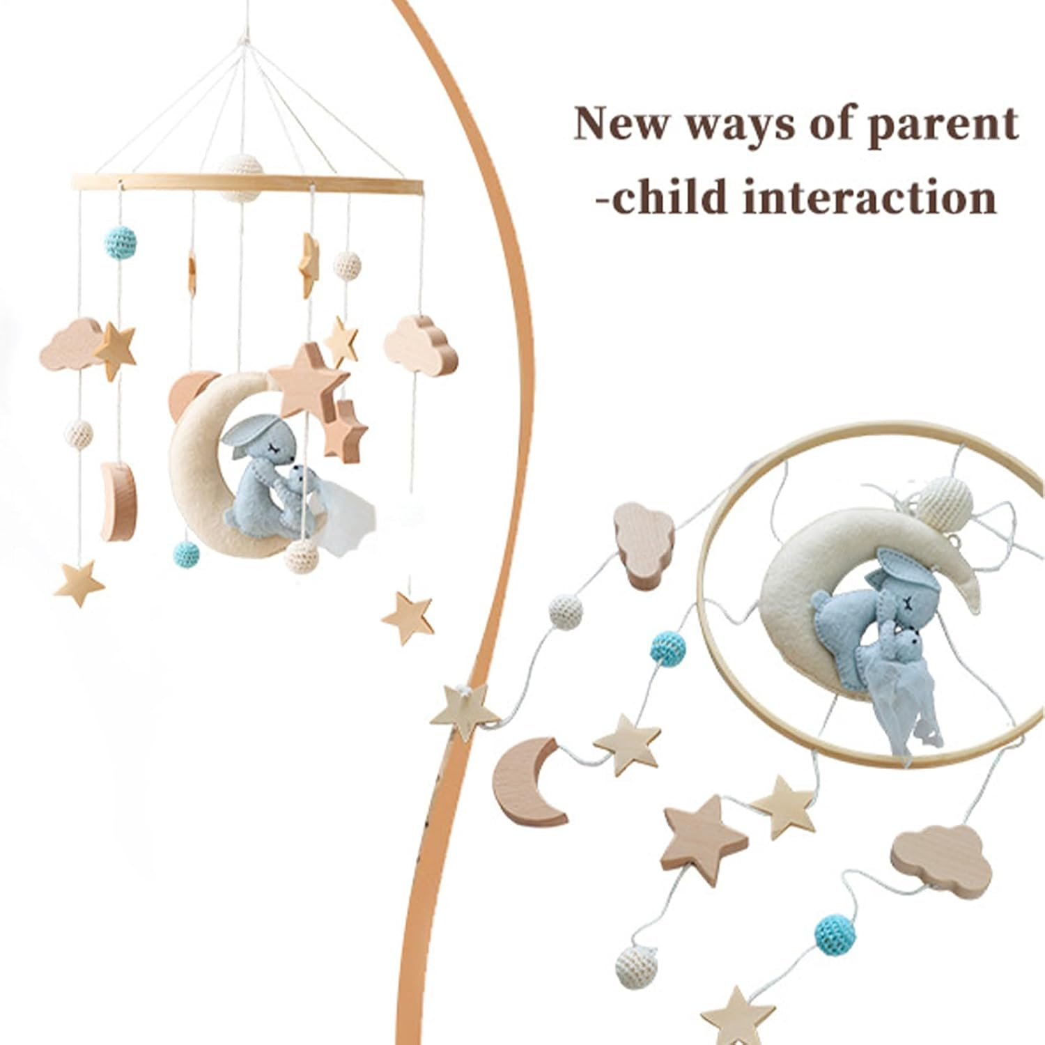 Baby Mobile for Crib,Educational Bassinet Mobile | Rotatable Educational Bed Bell for Nursery Room Boys Girls Kids New Parents Childcare Provider Baby Shower image number 6