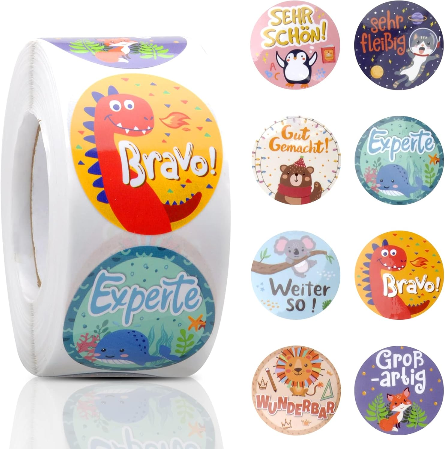 Pack of 500 Motivational Stickers for Children, TNSLAND 3.8 Cm Self-Adhesive Teacher Reward Stickers, Praise Praise Stickers, Primary School Teacher Supplies, Reward Chart Children for School Teacher image number 6