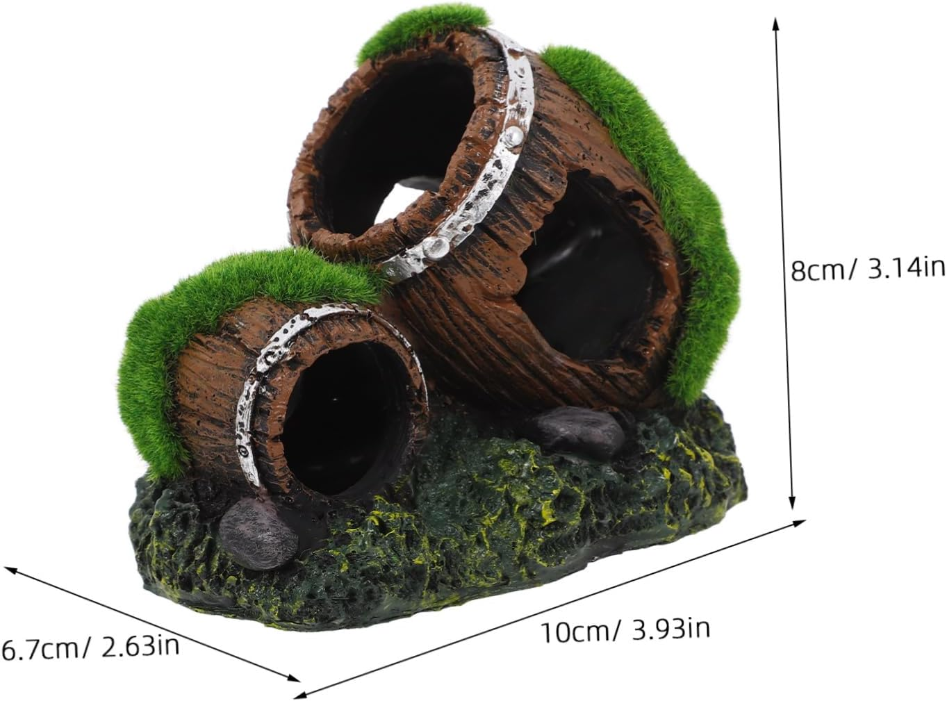 JUMPLAWN Aquarium Decorations Resin Barrel Ornament Unique Fish Tank Hideout for Freshwater and Saltwater Fish and Easy to Clean Small for Cozy Aquatic Landscaping image number 1