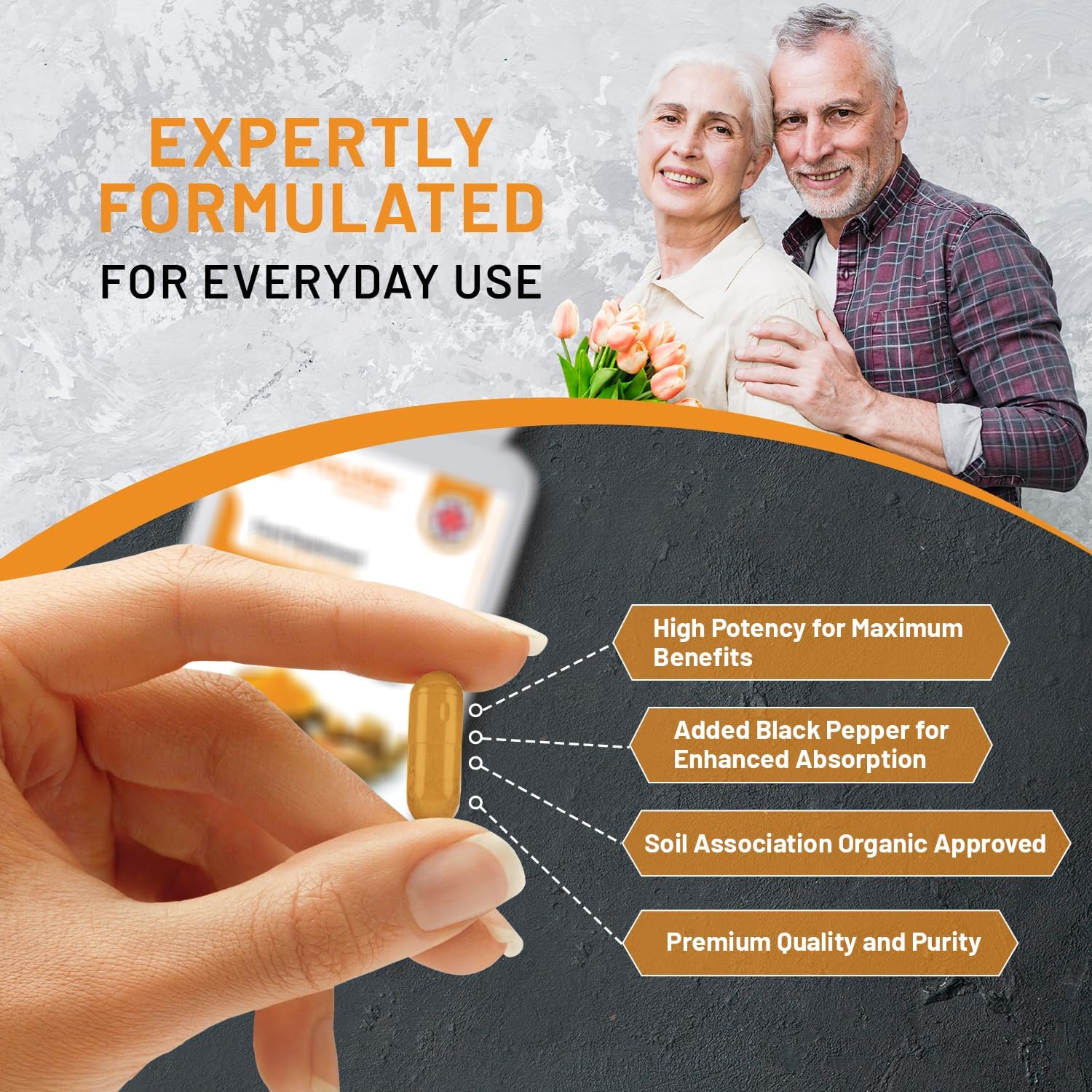 Turmeric Curcumin 720Mg - 120 Capsules | Organic Turmeric and Black Pepper Capsules High Strength | Vegan & Vegetarian Turmeric Supplements by Prowise Healthcare