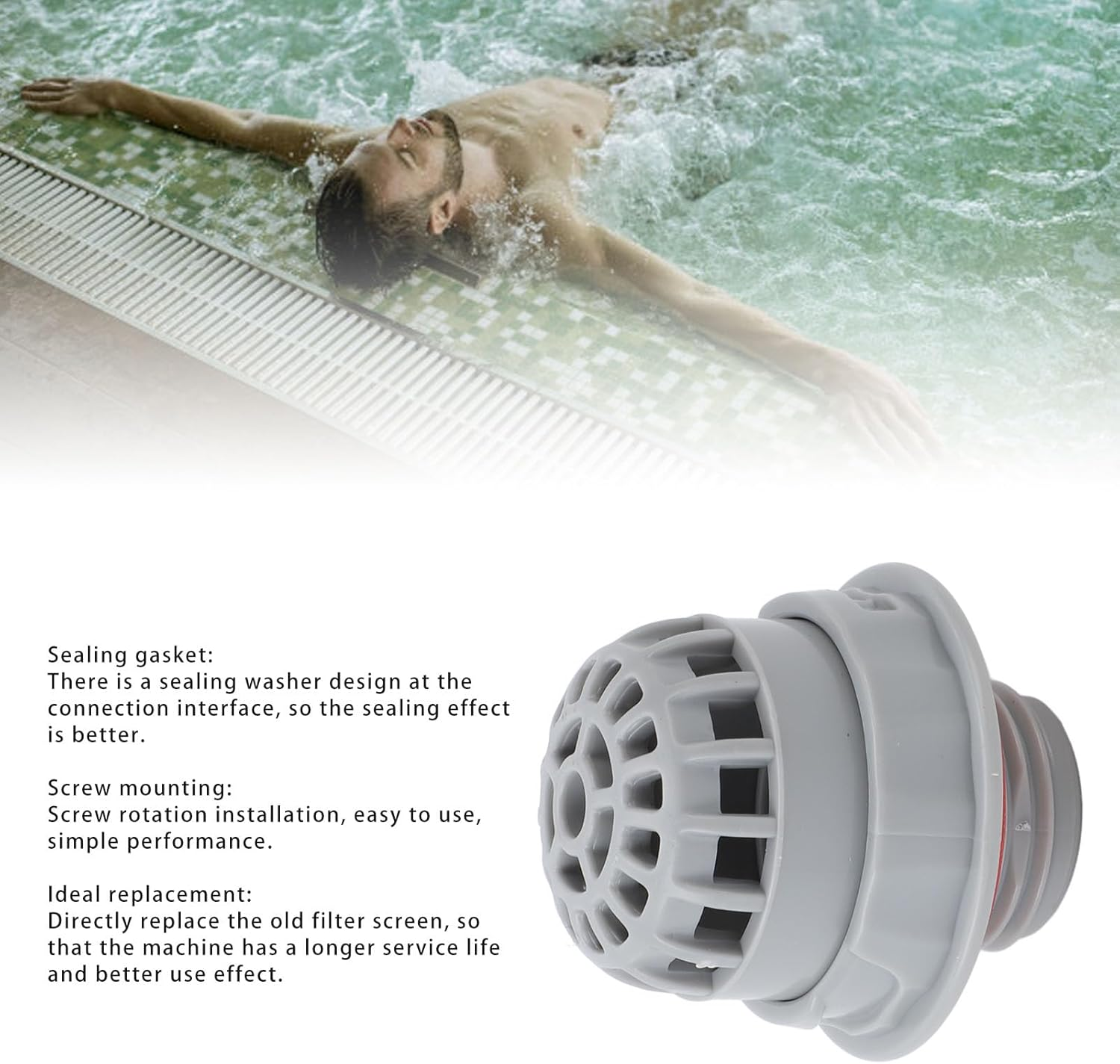 Top Debris Screen Filter P05346 Replacement, PVC Male Thread G3/4 Top Debris Screen Strainer Replacement P05346 for Pool Hot Tub Spa, 2Pcs image number 1