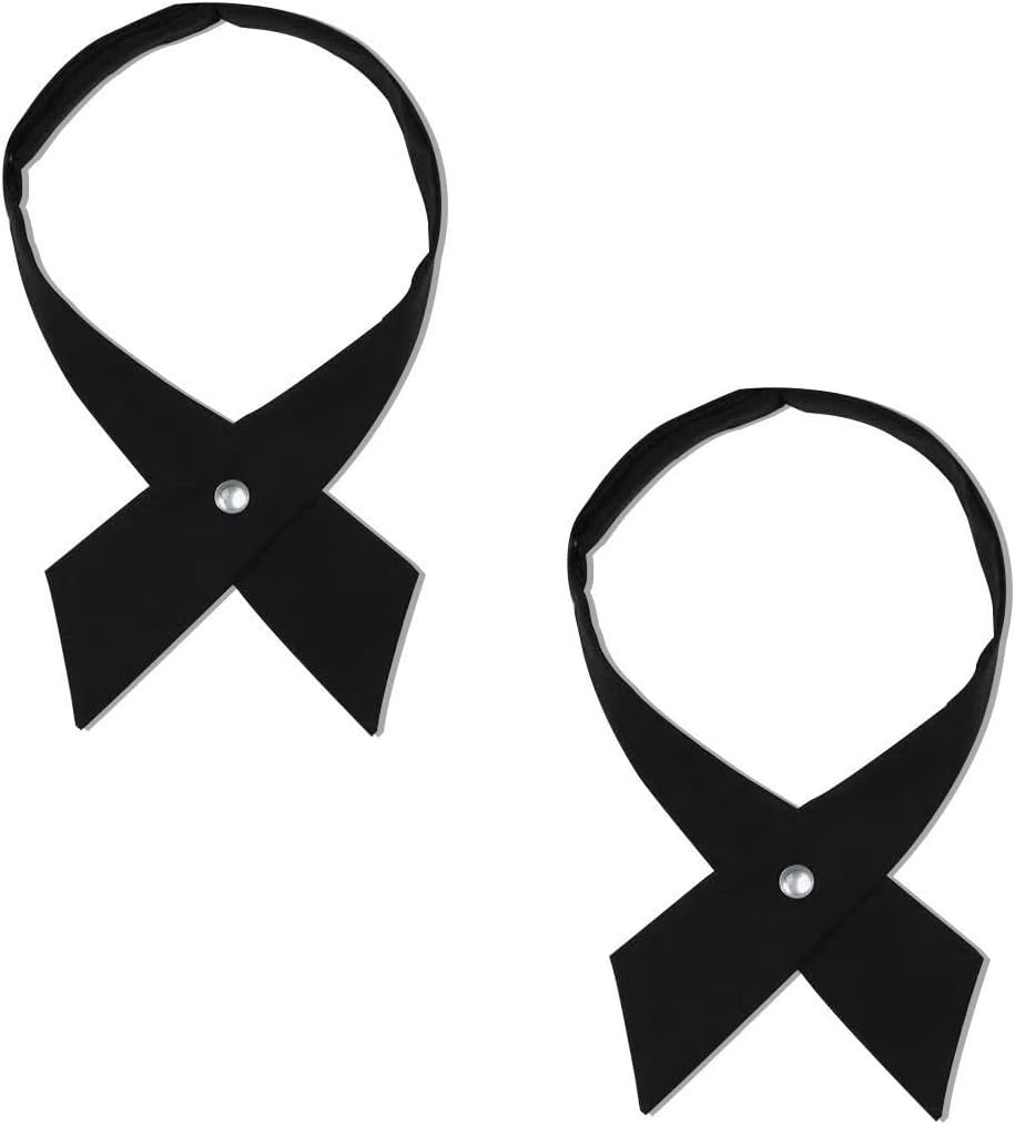 Tie for Men Women Adjustable Criss-Cross Bowtie School Uniform Pre Tied Bows for Girls Neck Tie Accessories image number 2