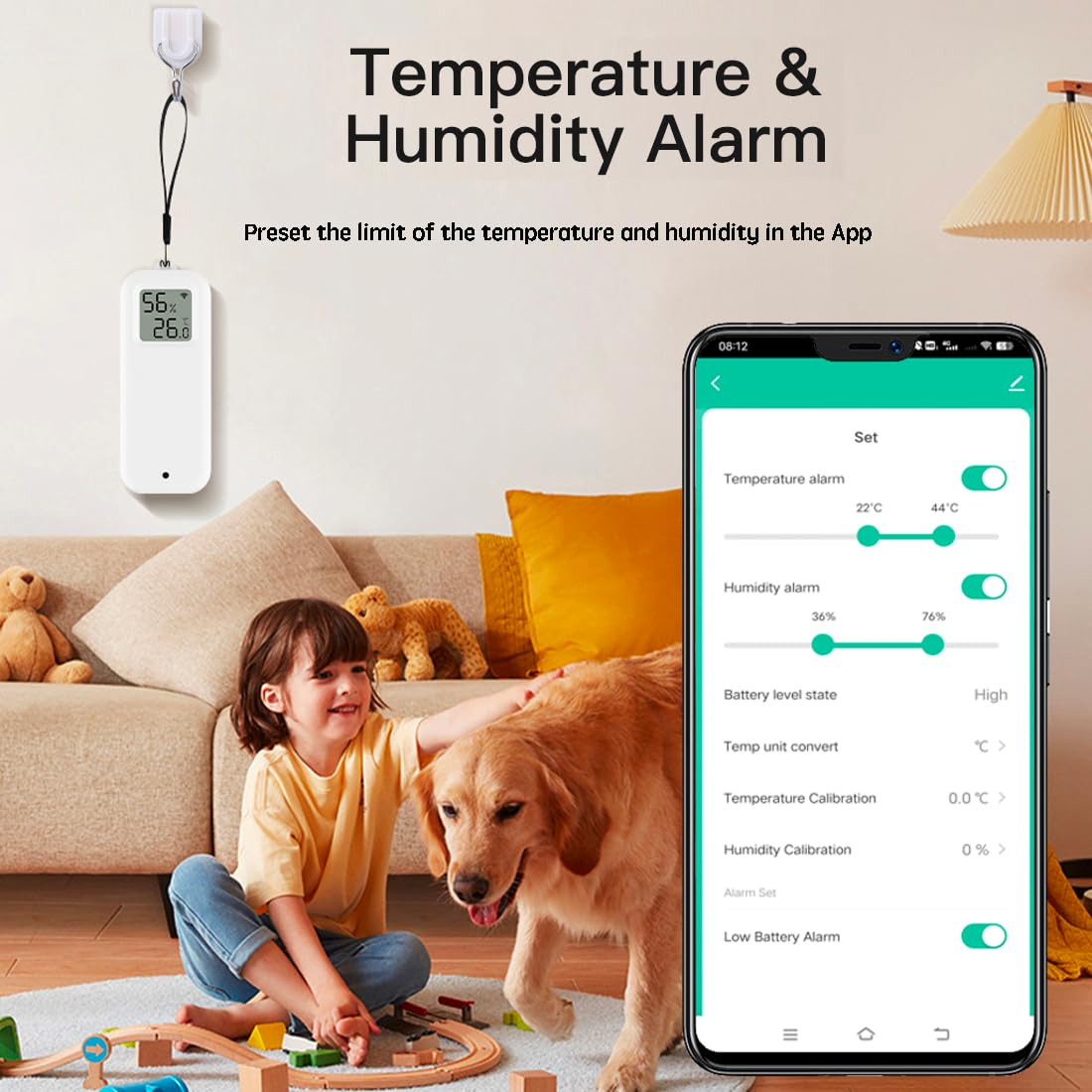 Uantii Smart Temperature Humidity Sensor Tuya Wifi Indoor Thermometer with LCD Display, Works with Smart Life App, Compatible with Alexa,Works with Google Home (1) image number 1