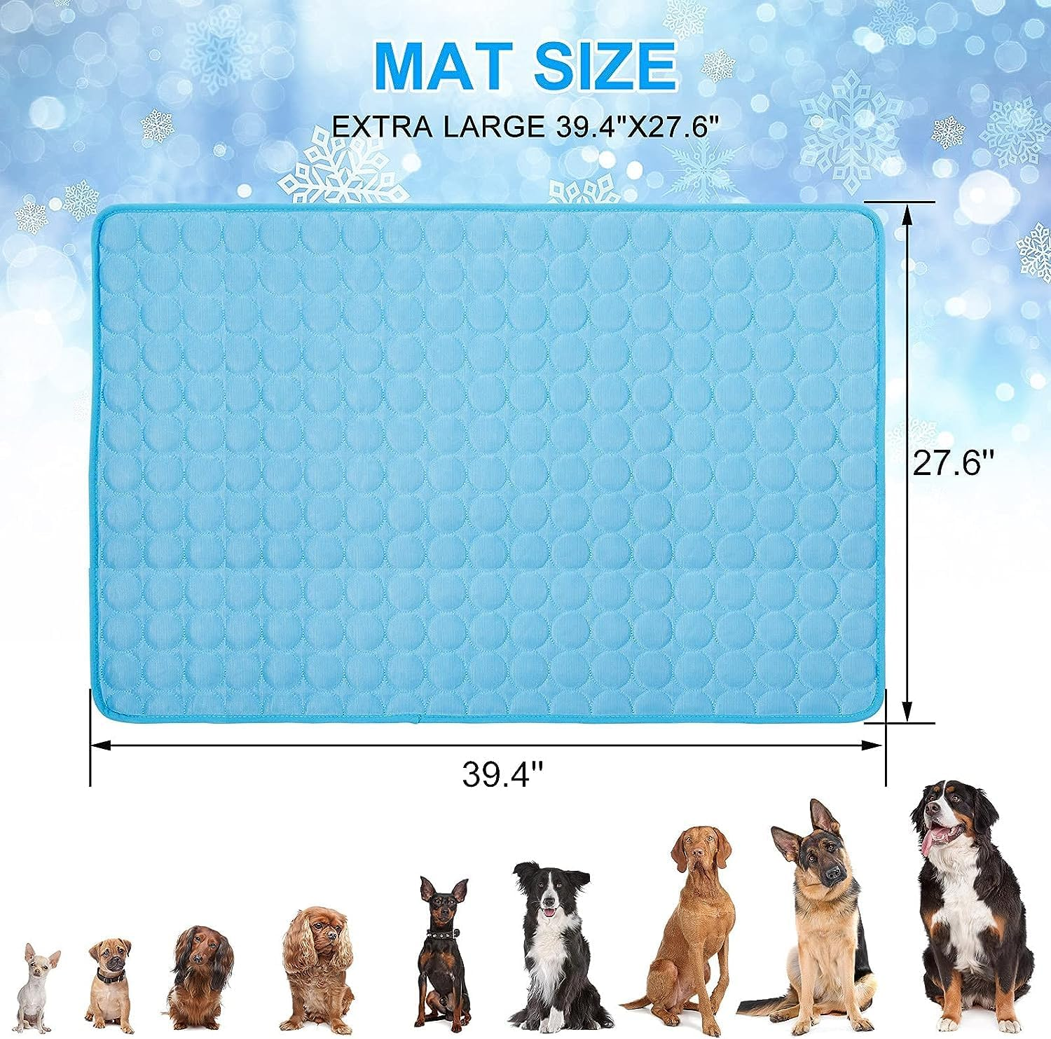 Dog Cooling Mat, Extra Large Pet Cooling Pads for Dogs, Summer Cooling Bed for Cats, Portable Pet Cooling Cushion for Home or Outdoor(Blue,Xl) image number 4