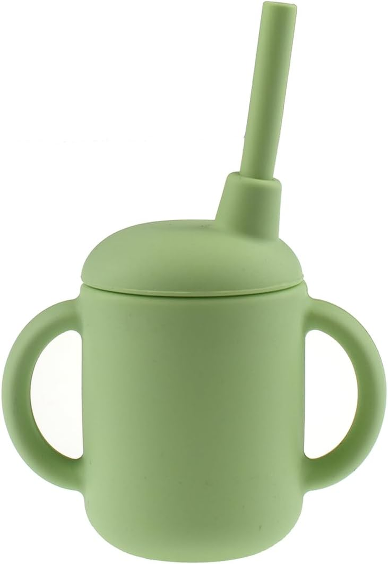 Koala Dream Silicone Sippy Cup with Straw - Green | Bpa-Free, Spill-Proof, Easy to Clean, Toddler Cup