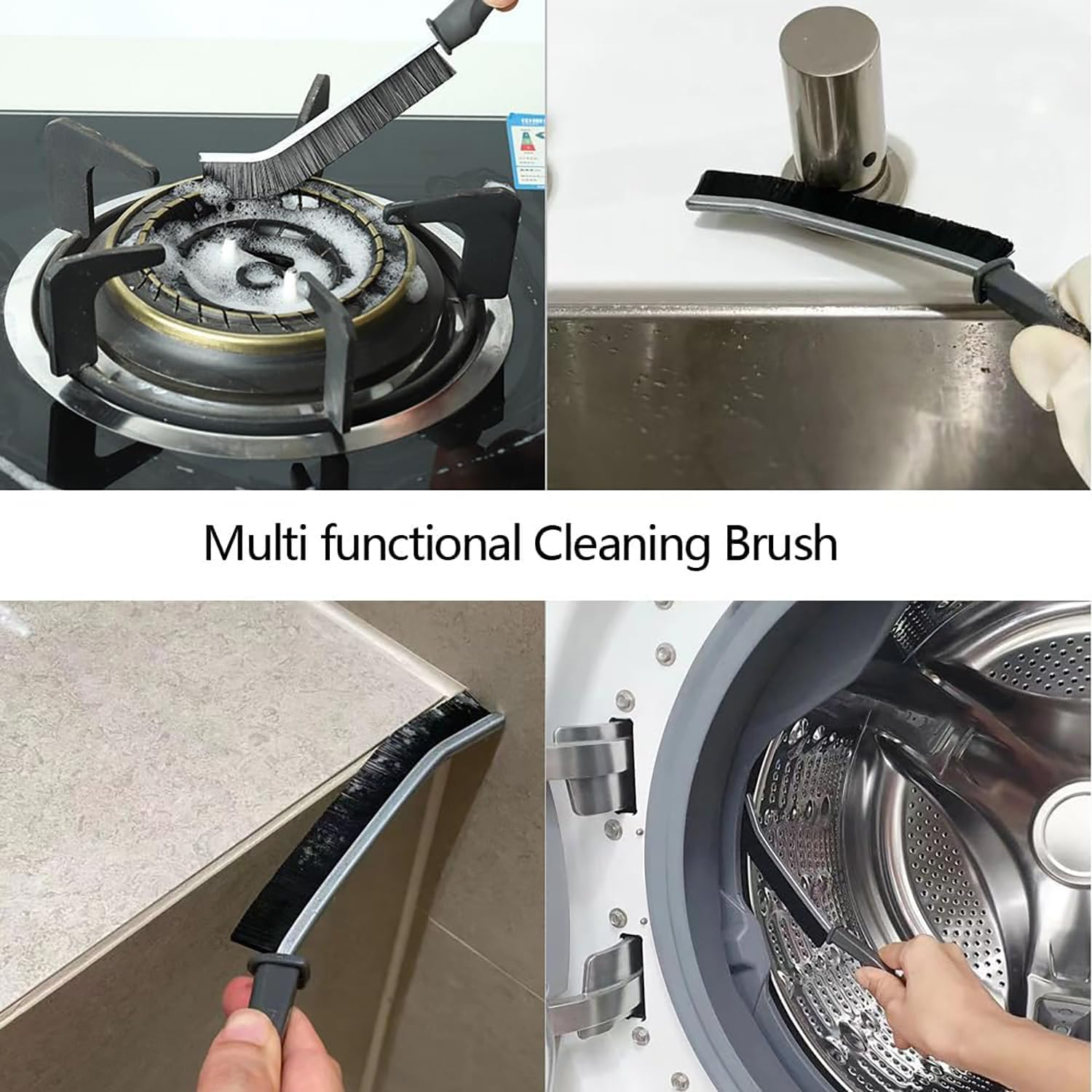 Cleaning Brushes Set-10Pcs Scrub Brush Toilet Cleaner, Grout Brush Set Clean Tools for Groove Corner, Household Cleaning Products for Kitchen, Bathroom, Window and Toilet image number 4