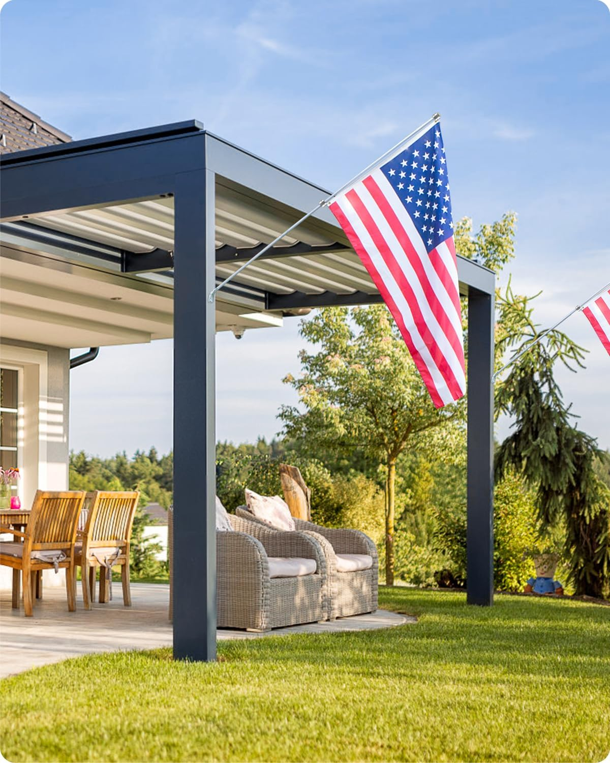 Loretoy 2 Pack Aluminum Alloy Flag Pole Rings, 360 Degree Rotating Flagpole Flag Mounting Rings Spinning Flag Pole Kit with Carabiner for 0.75-1.00 Inch Diameter Flagpole (&Phi; 1 Inch, Silver) - Black image number 7