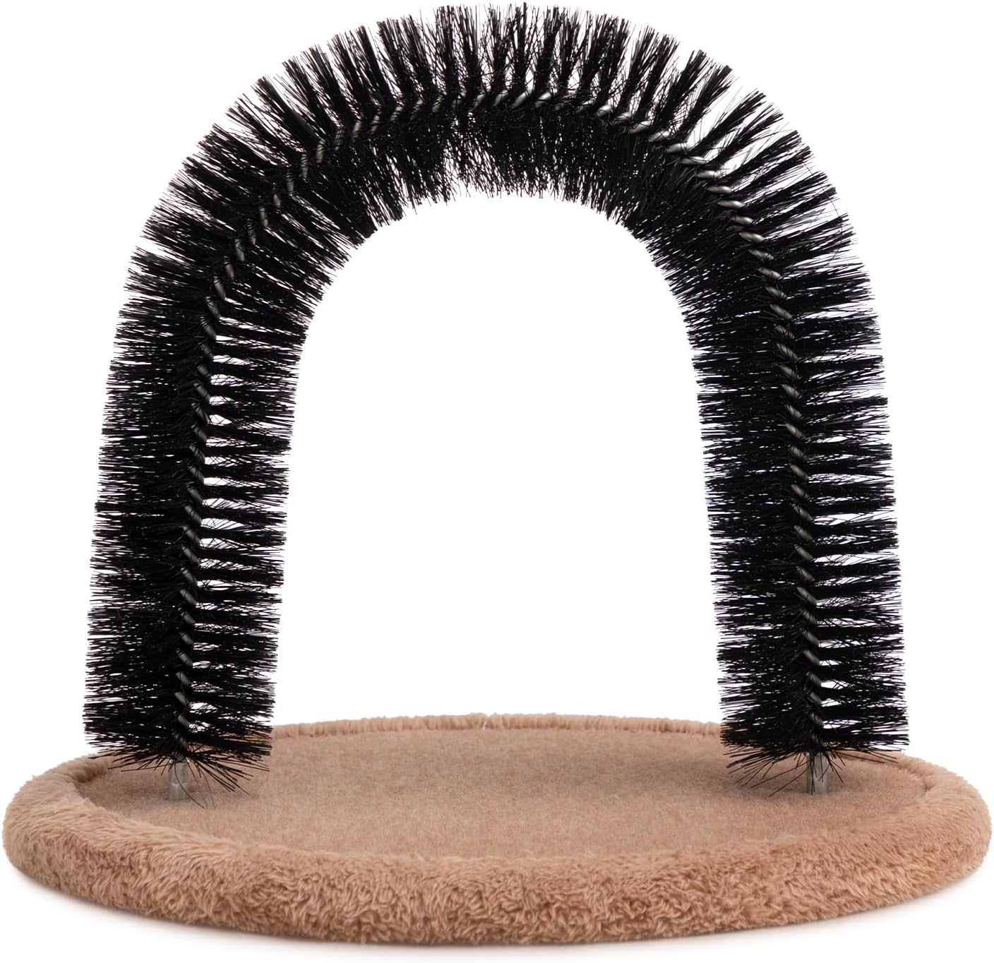 Hollypet Self Grooming Massager and Scratcher Toy - Cat Arch Brush for Back Grooming, Hair Cleaner Pads, Dark Gray