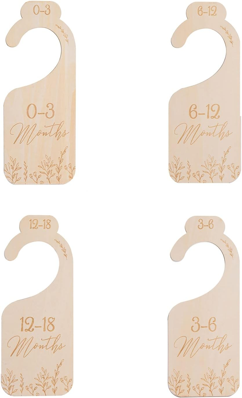 Promise Babe Milestone Numbers Props, Baby Wooden Milestone Cards Weekly Monthly Growth Milestone Signs Baby Announcement Props 8Pcs