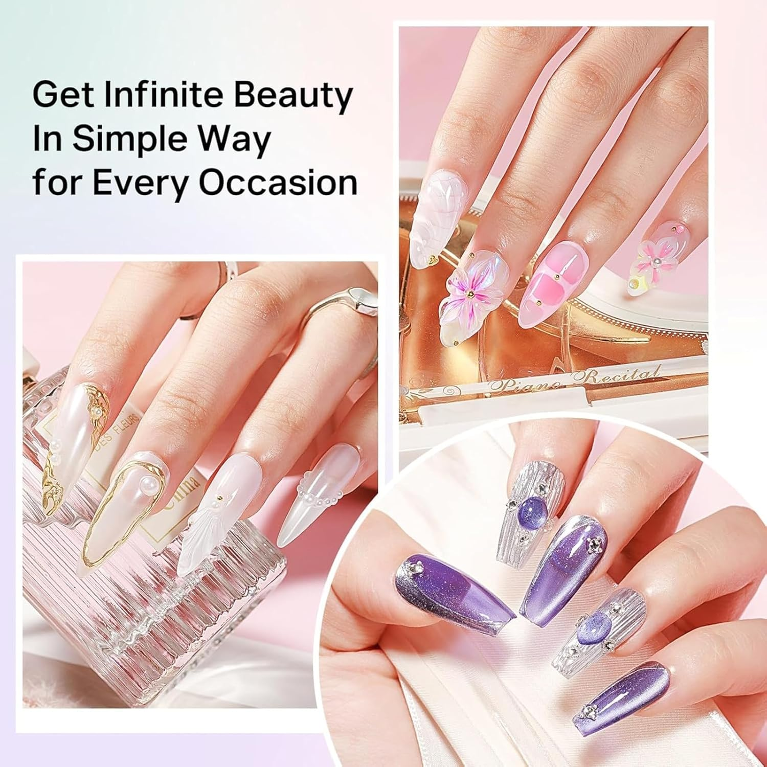 Solid Magic Mirror Powder, Mirror Powder, 6-Color Powder, Iridescent Mermaid Glitter Pearl, Suitable for ， Pigments, Aurora Gold (6-Color Solid Powder) image number 3