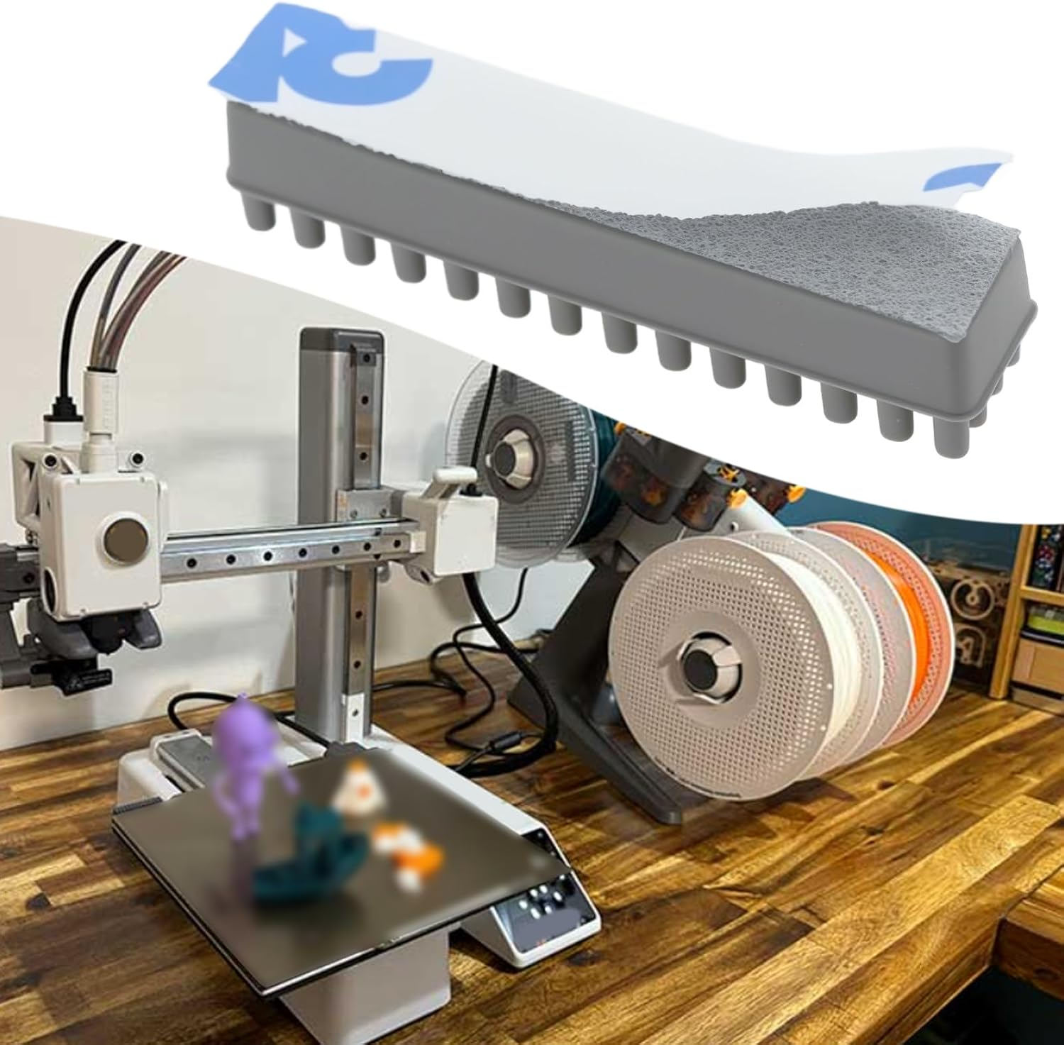 SING F LTD 6X Nozzle Silicone Brush 3D Printer Accessories Compatible with Bamboo Lab A1 Mini Cleaning Filament Wiper Nozzle Assembly image number 1