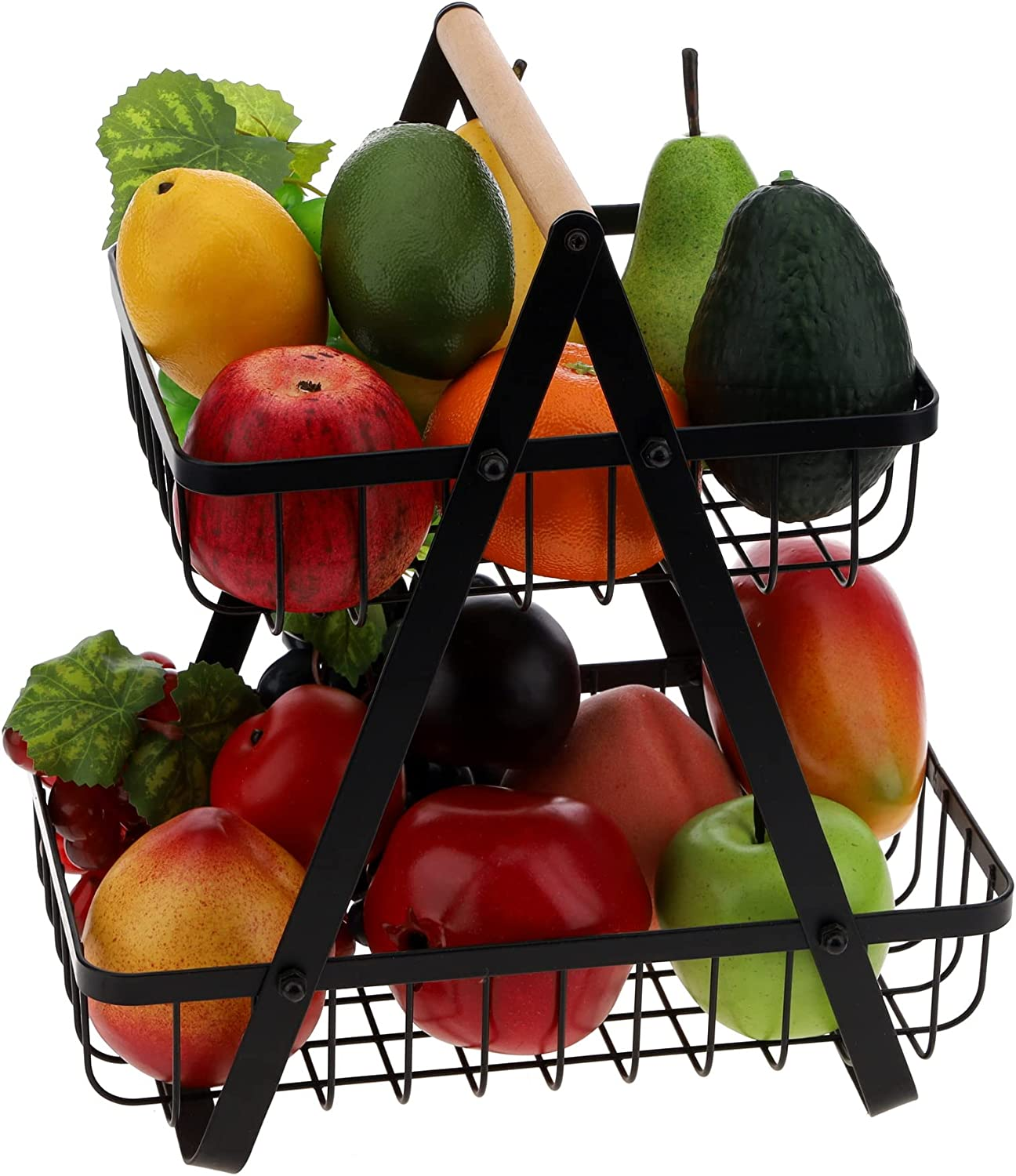 Gresorth Fake Mixed Fruit Artificial Apple, Peach, Pear, Orange, Grape, Mango, Lemon, Pomegranate, Avocado, Kiwi Model Home Kitchen Decoration - 17 Pcs