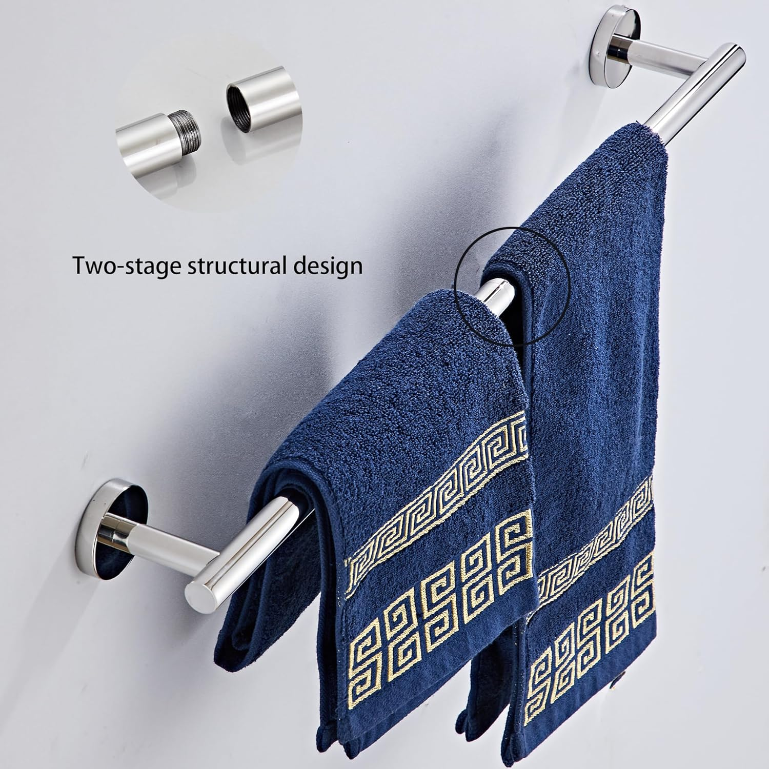 Chrome Bathroom Hardware Set 5 Piece with Towel Racks for Bathroom, SUS304 Stainless Steel Bath Towel Bar Set, 24 Inch Wall Mounted Accessories Kit&hellip; image number 1