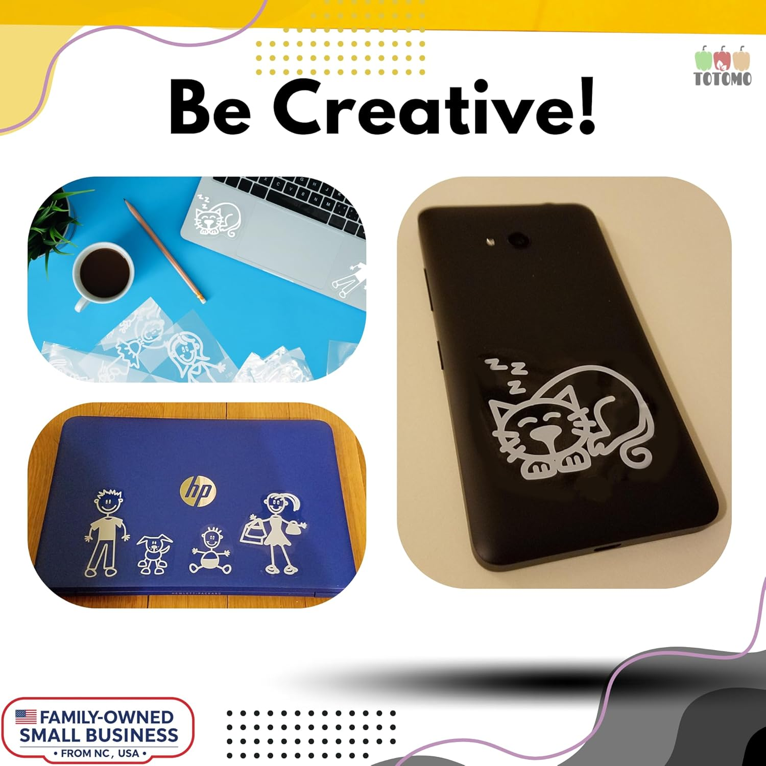 TOTOMO 48 Stick Figure My Family Car Stickers with Pet Dog Cat Fish Rabbit Bird Family Car Decal Sticker for Windows Bumper image number 4