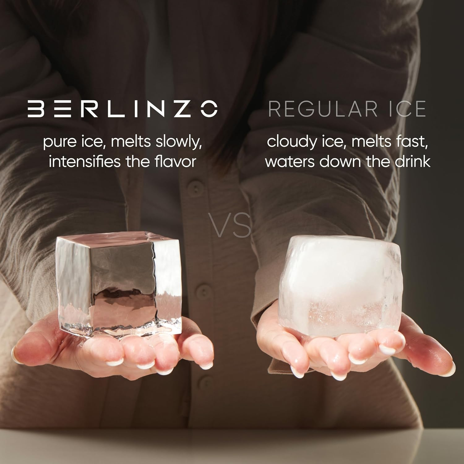 Premium Berlinzo Clear Ice Cube Maker - Whiskey Ice Ball Mold Large 2 Inch - Crystal Ice Maker Sphere with Storage Bag for Ball Ice image number 4