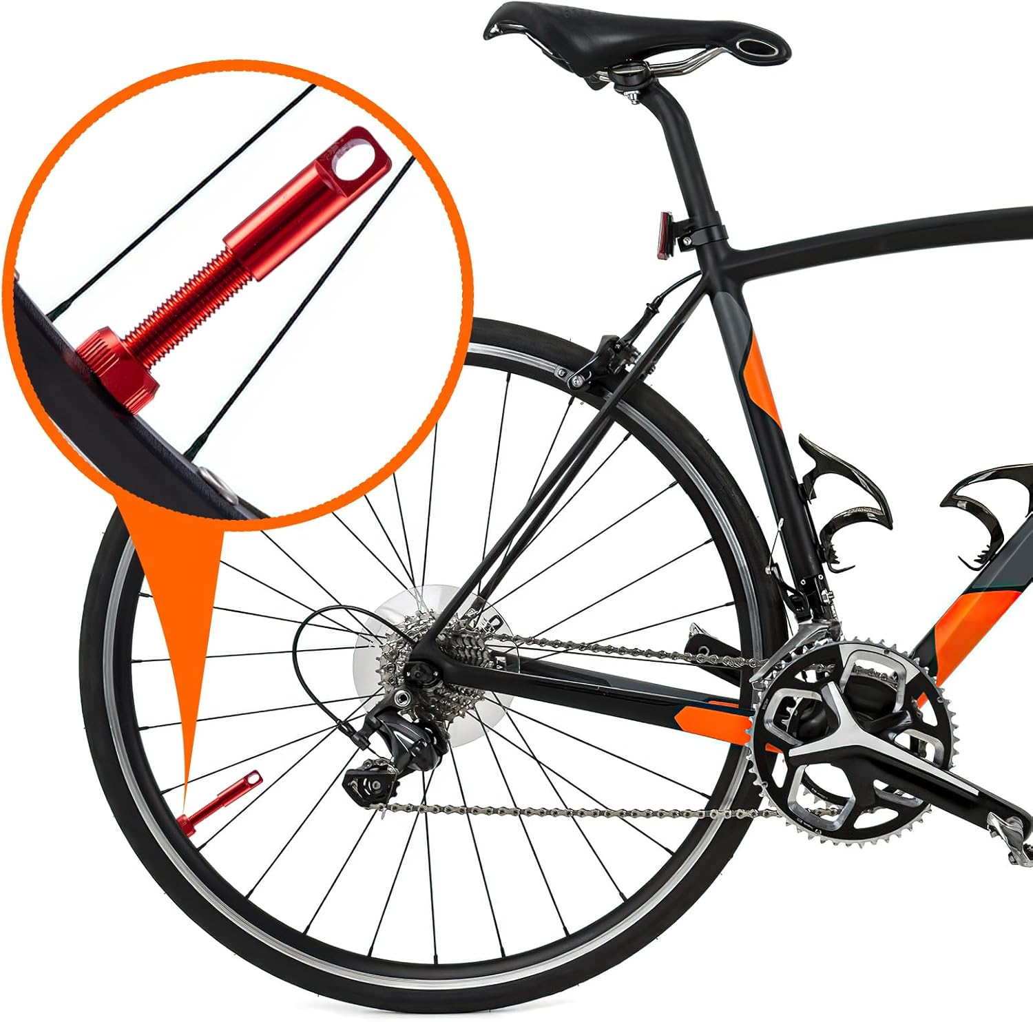 2PCS Tubeless Valves, Red, Quality Super Light Alloy Presta Valve Stem(44 Mm)