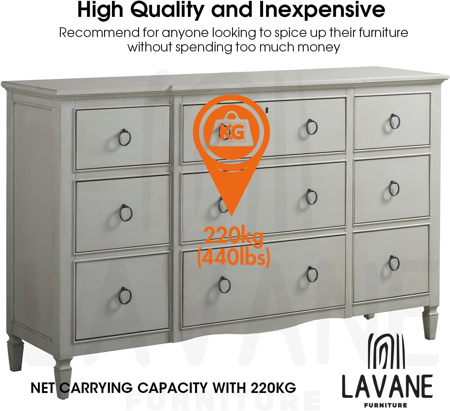 6 Inch / 15Cm Wooden Furniture Legs, La Vane Set of 4 Solid Wood Carved Geometry Unfinished Replacement Bun Feet with Mounting Plate & Screws for Sofa Cabinet Couch Table TV Stand image number 3