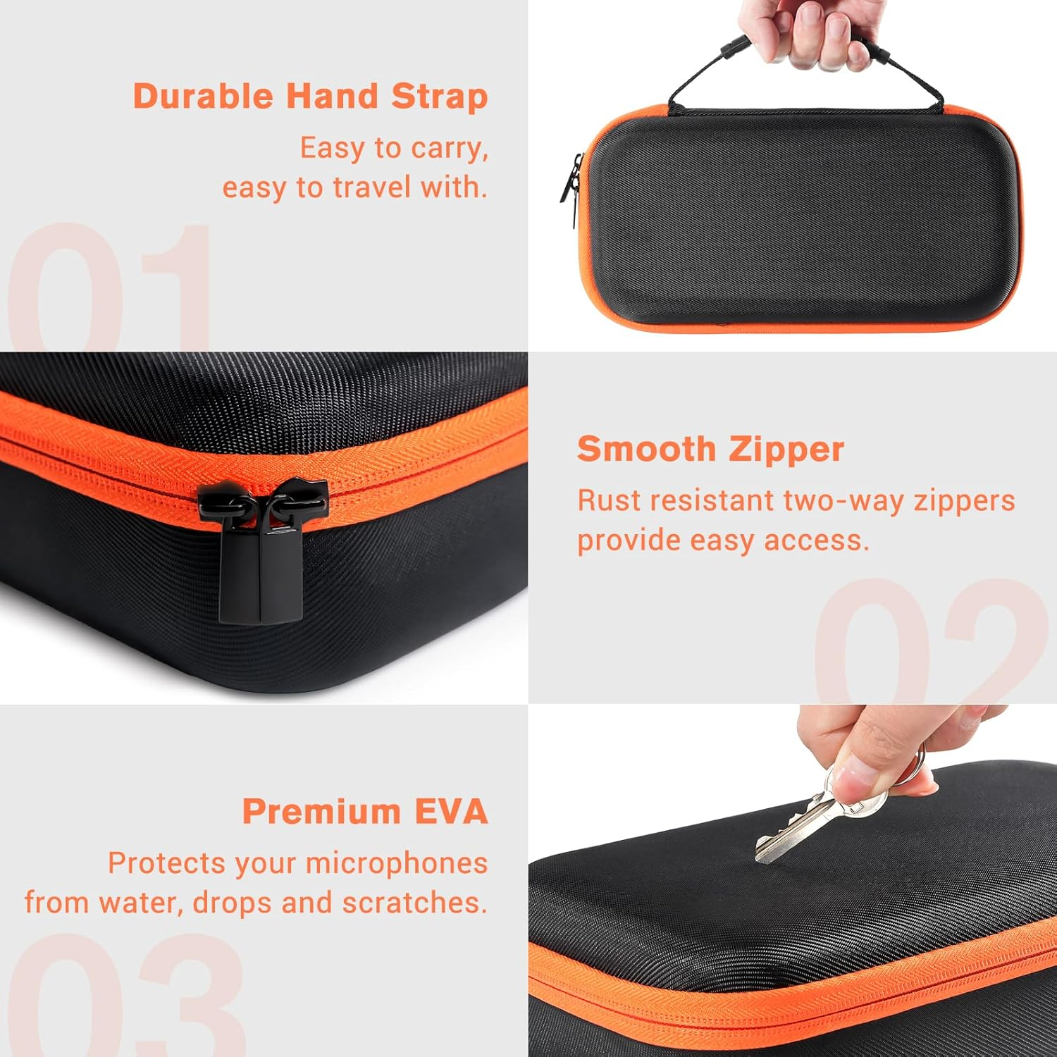 Procase Microphone Case for JBL Wireless Dual Microphone System, Hard EVA Mic Travel Bag, Carrying Storage Box -Black image number 2