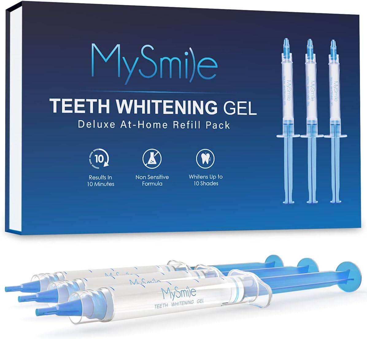 Mysmile Teeth Whitening Gel Refill Pack, 3 Non-Sensitive Teeth Whitening Pen, Deluxe Teeth Whitener Dental Grade Tooth Whitening Gel for Home, 10 Min Fast Result&hellip;