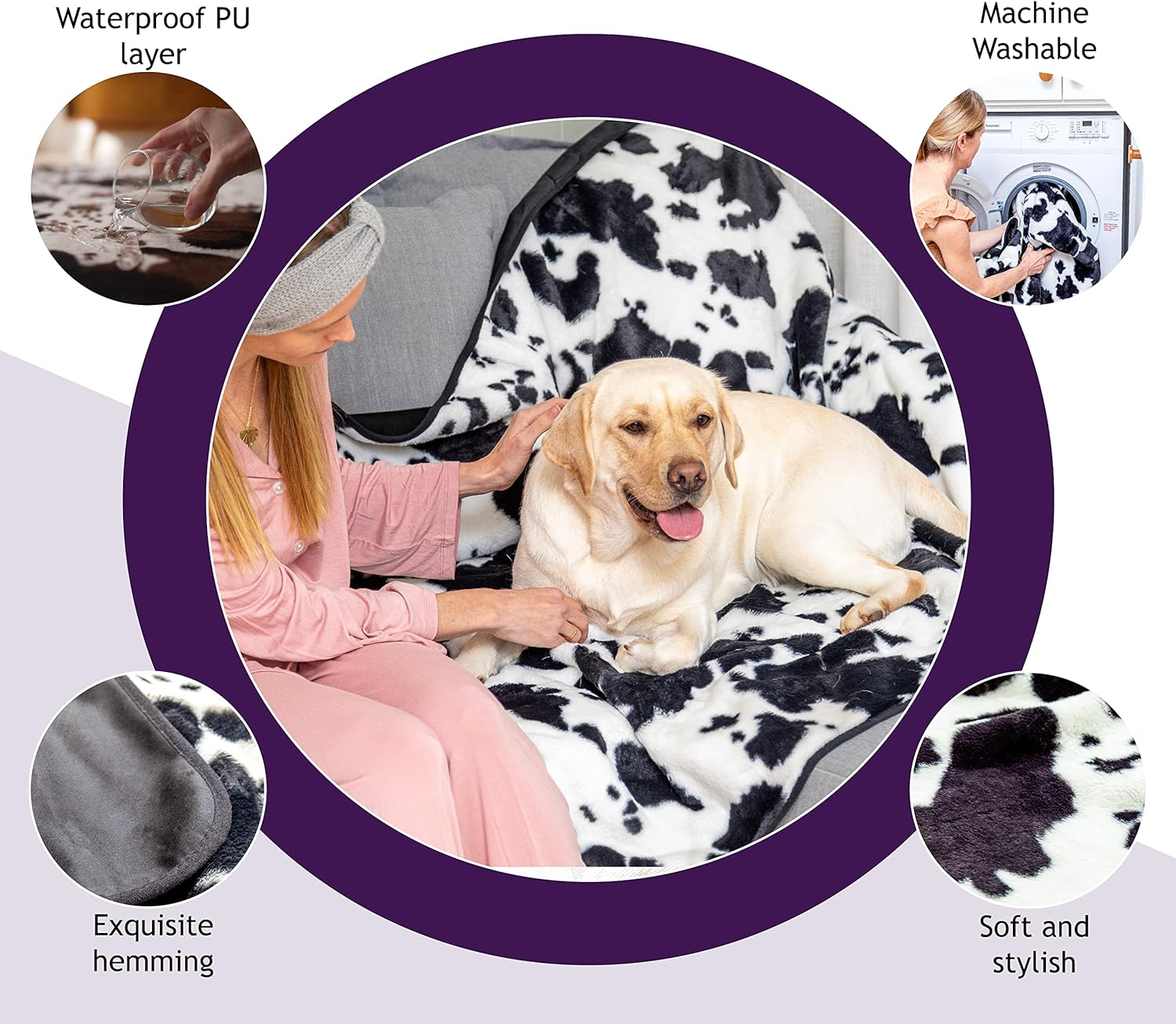 AUSSIE FURBABY Waterproof Dog Blanket - 152X127Cm Sofa Cover Throw Blanket. Ideal Pet Mat for Large Dogs or Cat Blankie - Washable Dog Couch Cover, Car Seat Cover, Cat Bed or Bed Blanket image number 1