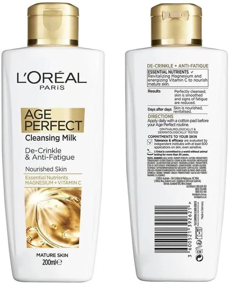 6X L'Oreal Paris Age Perfect Cleansing Milk 200Ml
