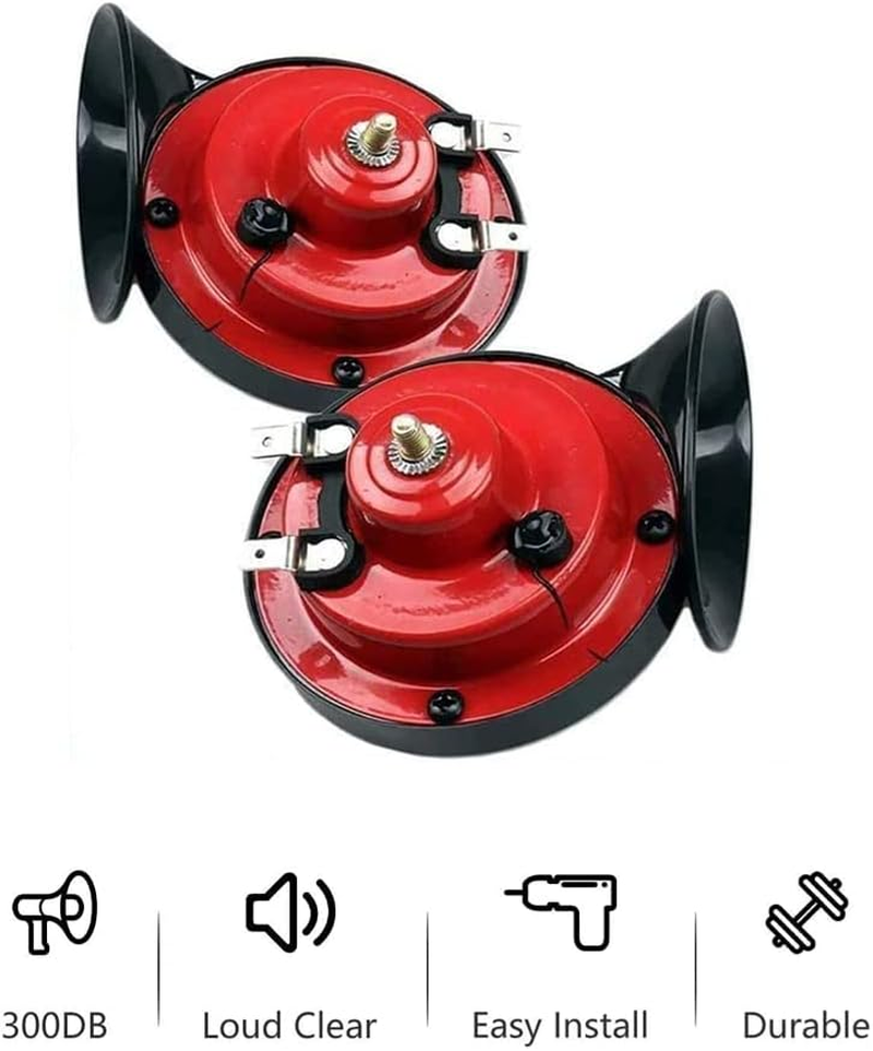 2 PCS 12V 300DB Super Loud Train Horn Air Electric Snail Horn for Trucks Cars Motorcycle Waterproof image number 4