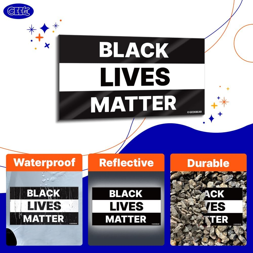 GEEKBEAR Black Lives Matter Car Magnet - Reflective, Weather-Resistant, Eye-Catching - 7 X 4 in (Fist) - Fist image number 3