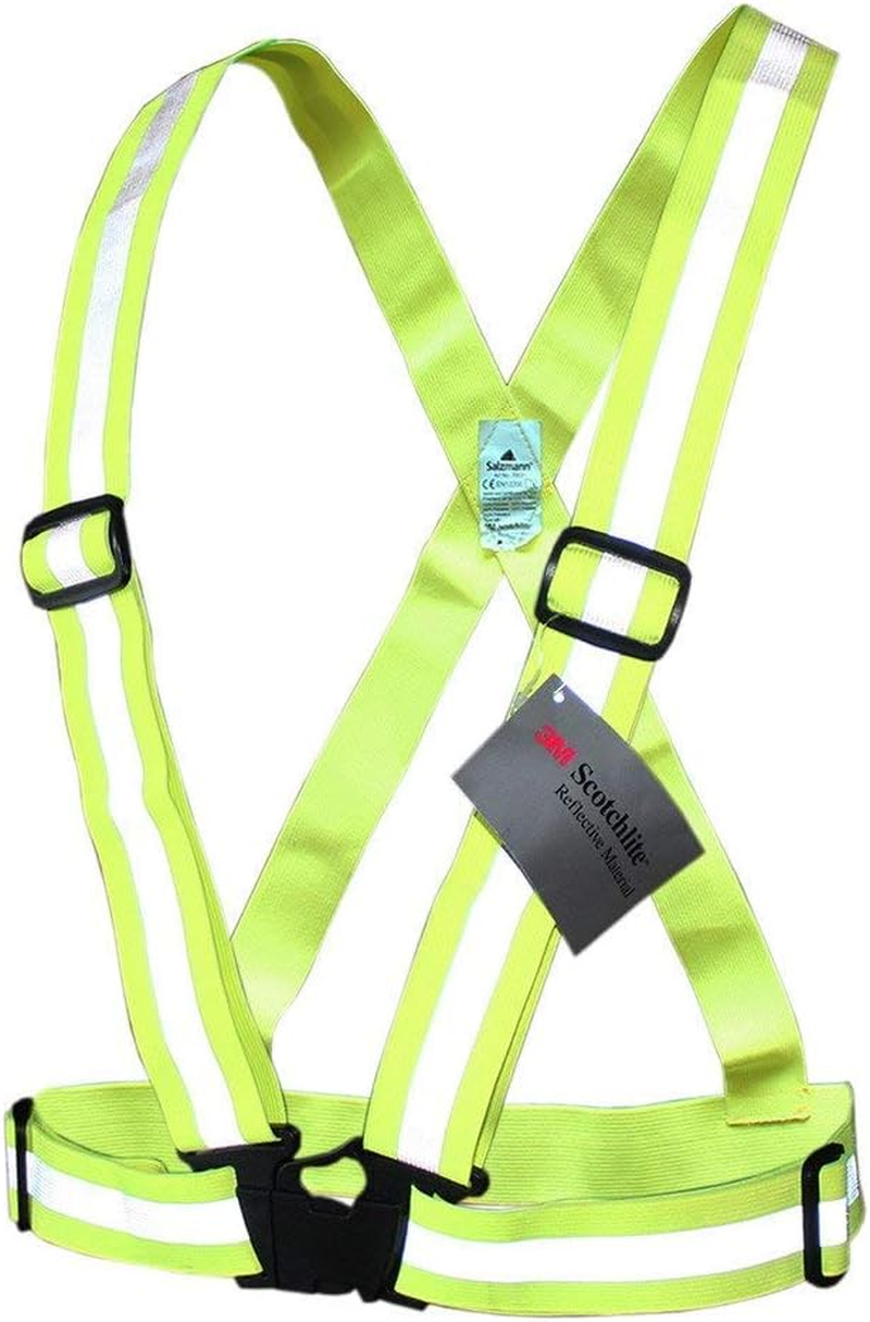 Salzmann Reflective Vest | High Visibility Cross Belt with Adjustable Straps | Ideal for Cycling, Running and Other Outdoor Activities | Made with 3M Scotchlite
