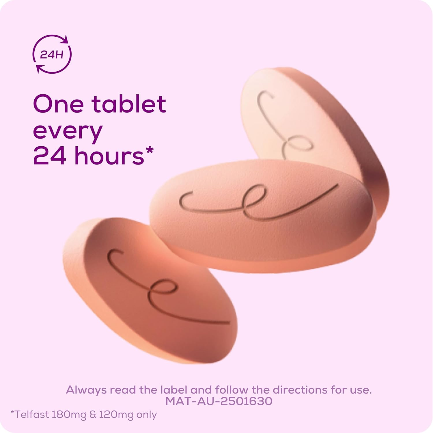 Telfast Hayfever Allergy Relief 180Mg Antihistamine - Non-Drowsy - for Sneezing, Runny Nose, Itchy Skin Rash, and Hives, 5 Tablets image number 1