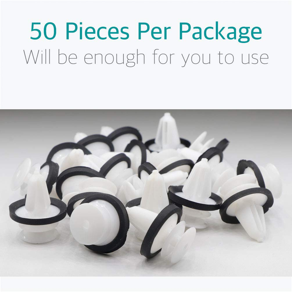 Lantee 50 Pcs Door Trim Panel Retainer Clips with Sealer for Ford W713297-S300 Flex 2009 Fusion 2010 image number 3