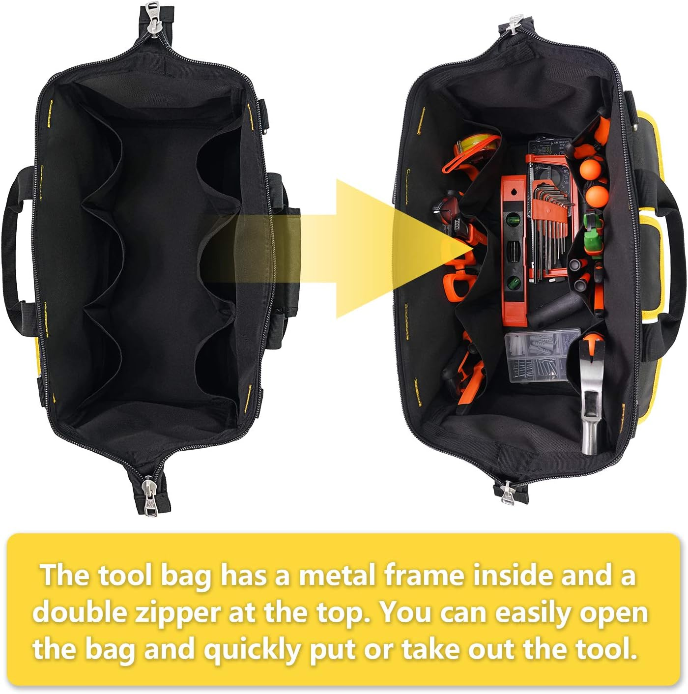 Tools Bag CAB55 16" Wide Mouth Tool Bag with Water Proof Molded Base