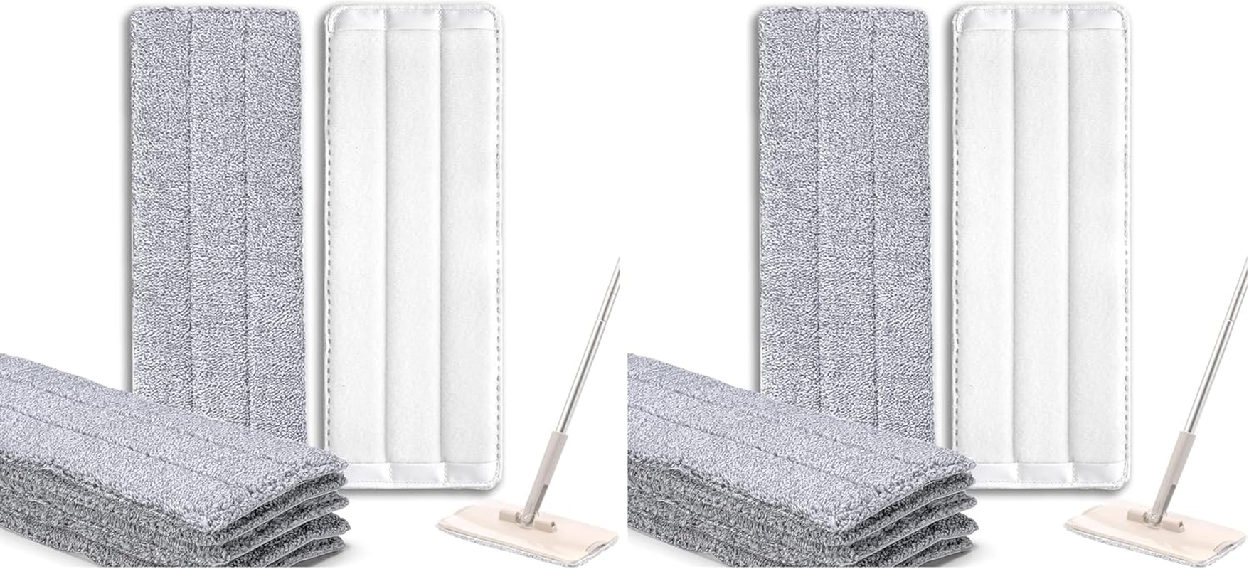 Flat Mop Pads Compatible with Joymop, Joymoop Mop Replacement Pads for Joy 13 Inch Flat Moop, Washable Squeeze Microfiber Mop Pad for Floor Cleaning(8 Pack Refill, 13"X 4.9") image number 3