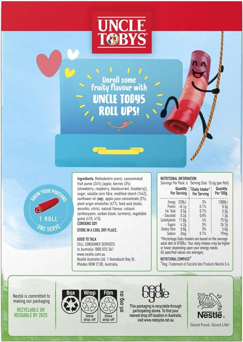 Uncle Toby'S Rainbow Berry Roll-Ups 94 G image number 3