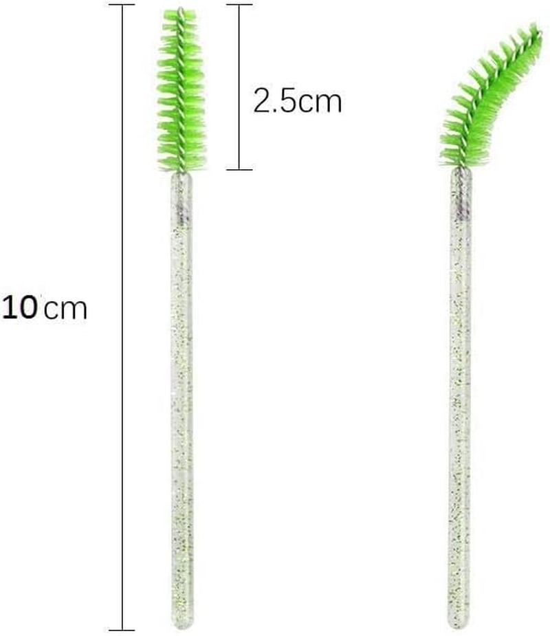 HIGHROCK 50 PCS Applicators Brushes Eyelash Brush Mascara Wands Crystal Eyelash Combs (GREEN) image number 4