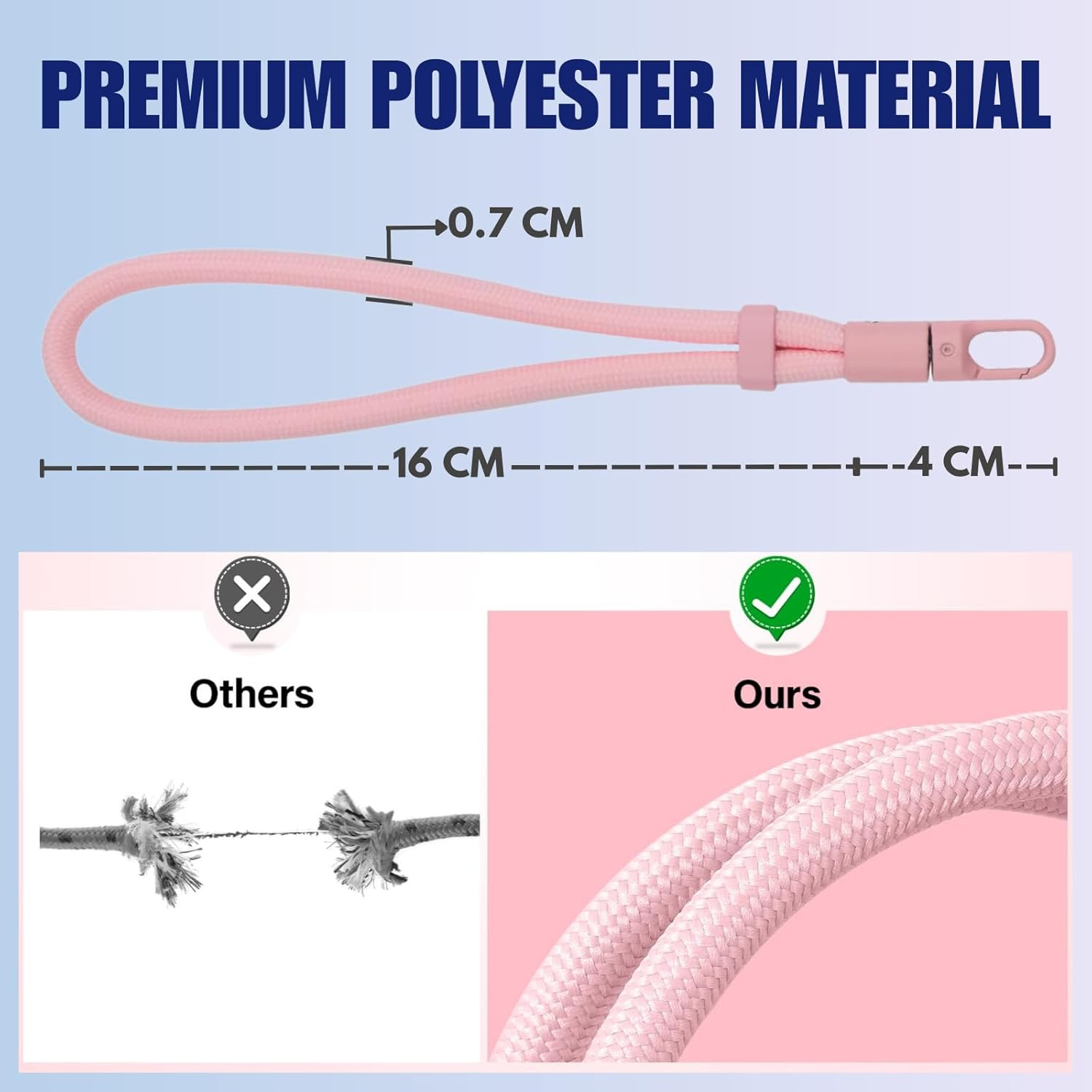 Phone Lanyard, 1 Pack Adjustable Cell Phone Lanyard Strap, Hand Wrist Strap with Tether Tabs for Smartphones image number 3