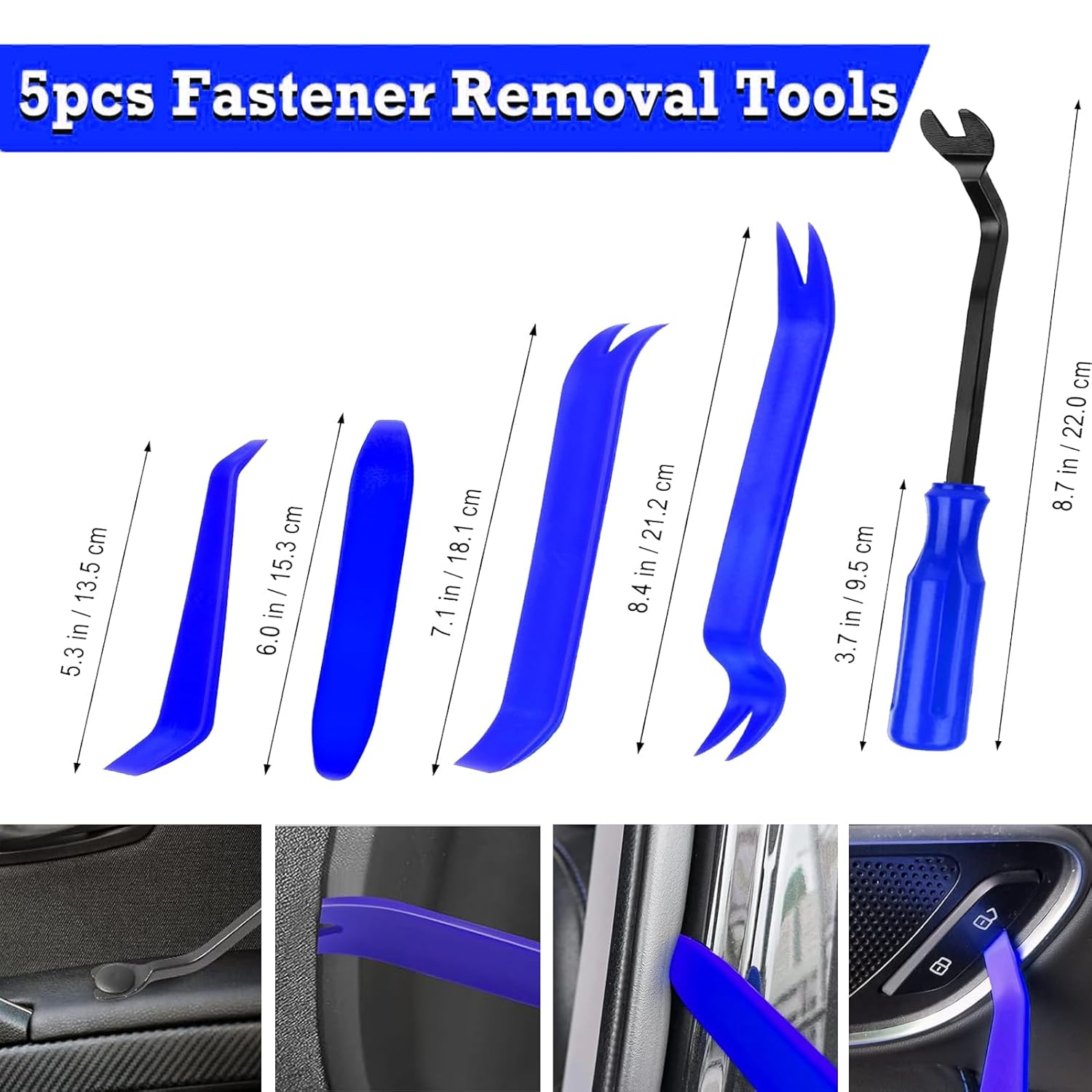 1240Pcs Car Retainer Clips Auto Fasteners Assortment Kit,32 Universal Sizes Nylon Bumper, Fender Rivets and Door Panel Clips,With 10 Cable Ties and Removal Tool,Universal for All Cars, Blue image number 5