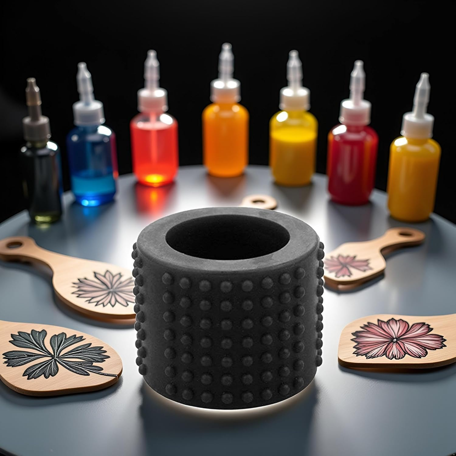 Black Food-Grade Silicone Tattoo Grip Cover - Dia 25X30Mm Professional Pen Sleeve | Non-Slip Grip Accessories for Tattoo Artists,Machine Parts, Professional Supplies (3.7X3Cm) image number 6