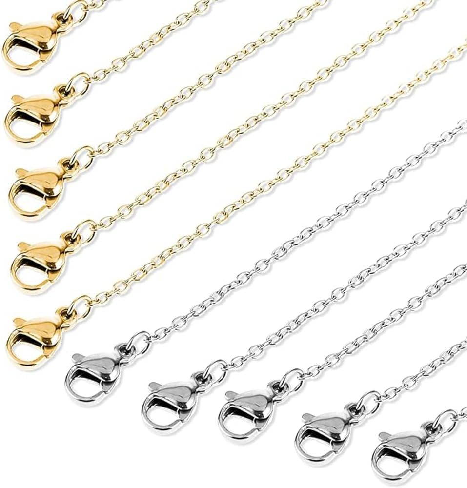 20 Pcs Bulk Necklace Chain Set(18Inch, 1.5Mm),Jewelry Making Supplies,Gold and Silver Plated DIY Electroplated Link Chains for Adults image number 6