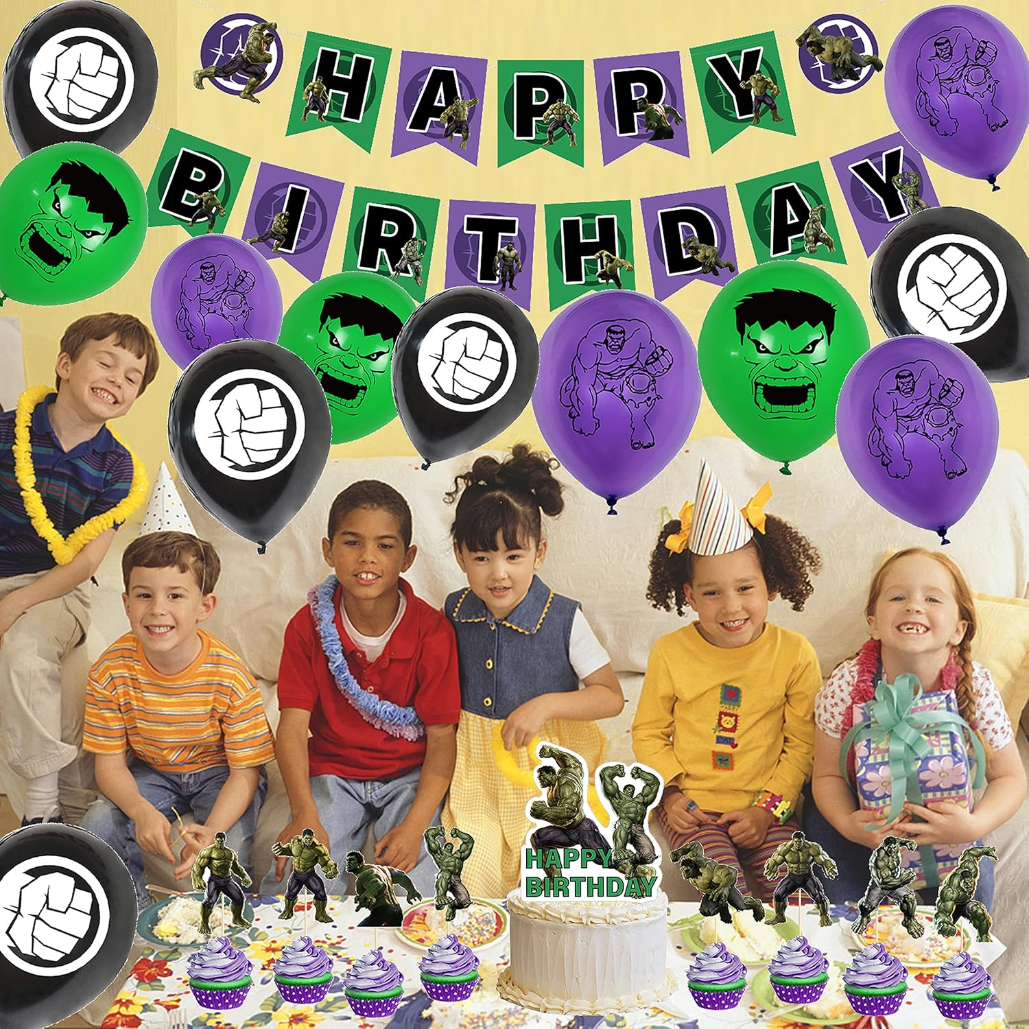Party Supplies Hulk Cake Topper Hulk Birthday Decorations Hulk Balloons Hulk Birthday Cake Decorations Hulk Birthday Banner Hulk Party Decorations