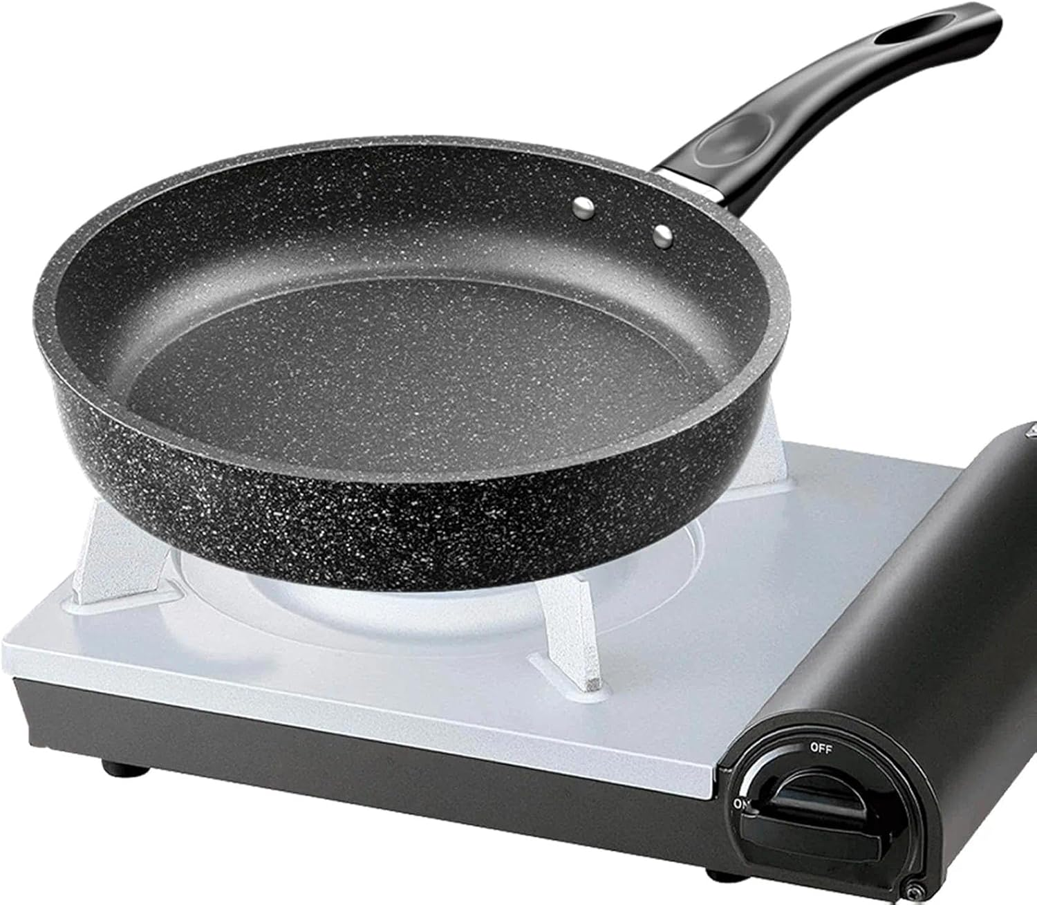 TIRAIN 26Cm Nonstick Frying Pan Skillet with Granite Coating, Healthy Stone Cookware Chef'S Pan with PFOA Free, Heat-Resistant Handle image number 3