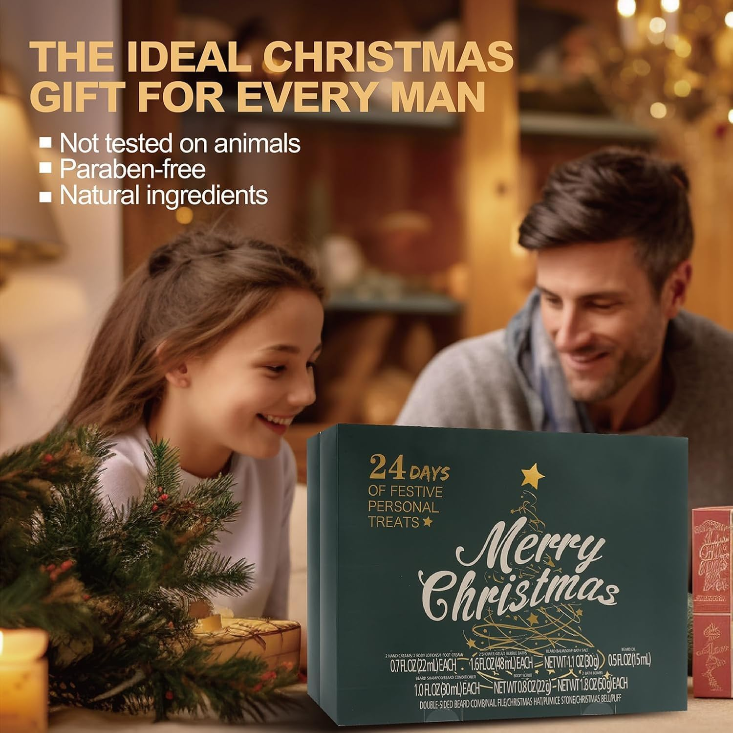 Advent Calendar 2025 BODY & EARTH 24Pcs Beauty Advent Calendar Limited Edition, Gift Set with 24 Bath Set Care Set for Men - Includes Various Shower Foams, Beard Oil, Body Scrubs, image number 4