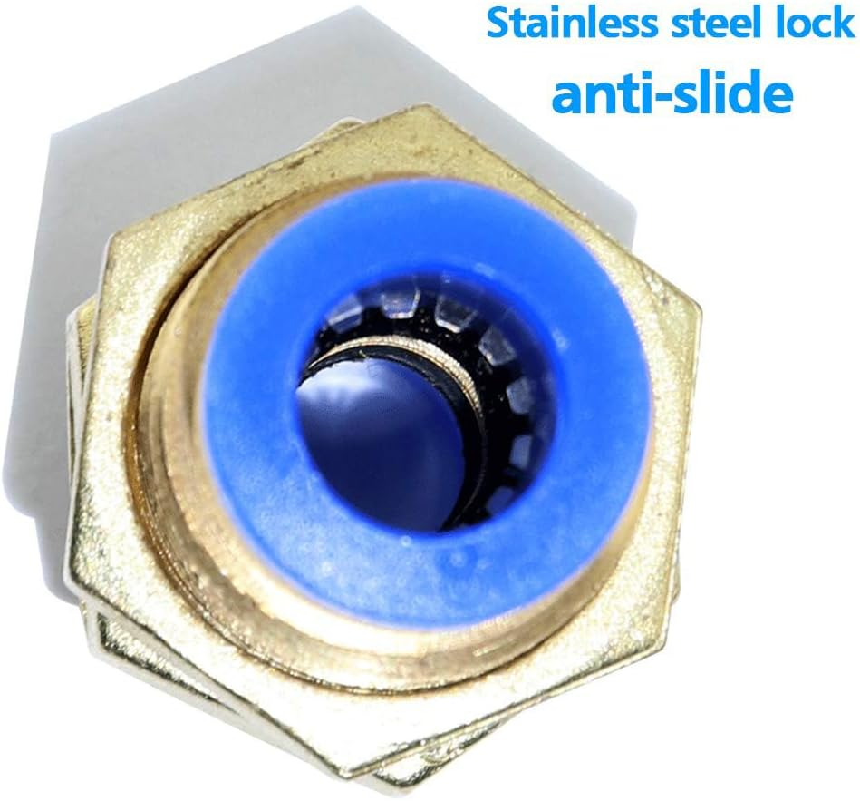 8Mm Pneumatic Push-In Fittings for Air Water Tube - Bulkhead Connector, Quick Set-Up for Hose Pipe, Highly Efficient for Air and Water Piping Networks image number 3