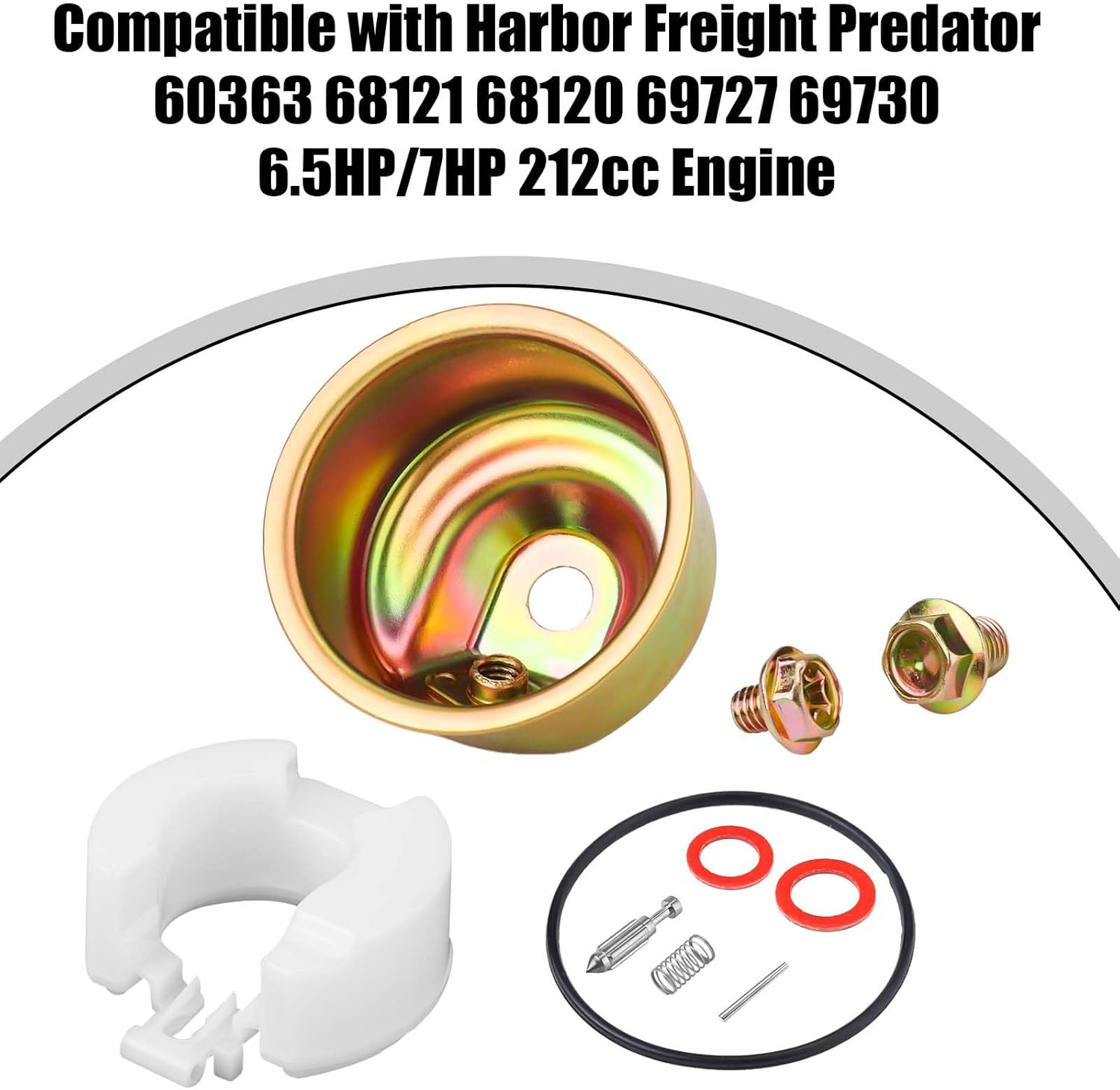 GX120 Carburetor Rebuild Kit for Honda GX120 GX160 GX200 GXV120 GXV140 GXV160, Carburetor Chamber Float Bowl Needle Spring Seal Pin Gasket image number 2