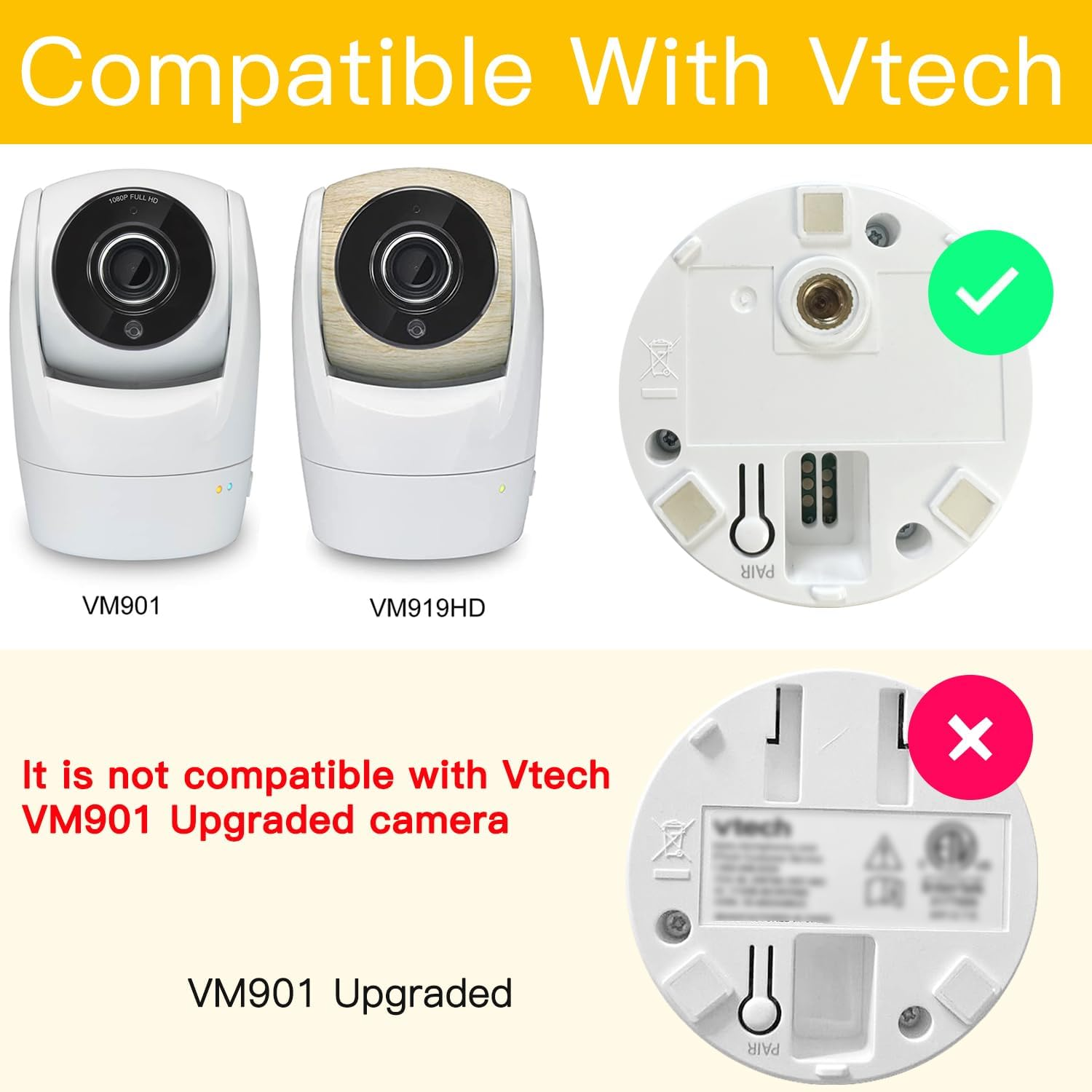 Itodos Baby Monitor Mount Clip Compatible with Vtech Baby Monitor Vtech VM901 and VM919HD, 8Inches Flexible Long Gooseneck Arm,Attach Your Baby Camera Wherever You like without Any Tools image number 6