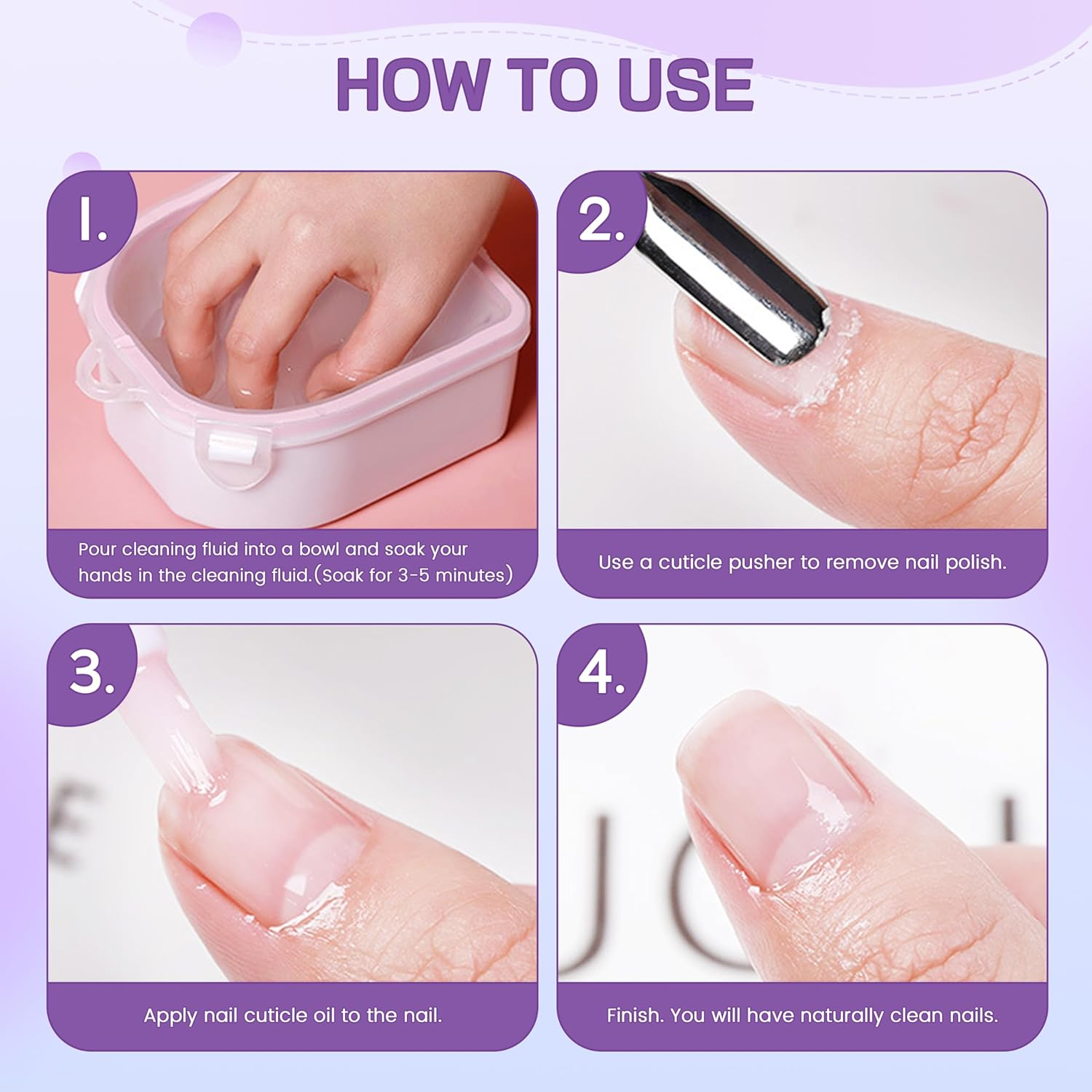 Nail Soaking Bowl (Nail Soaking Bowl 2PCS & Cuticle Pusher Set)