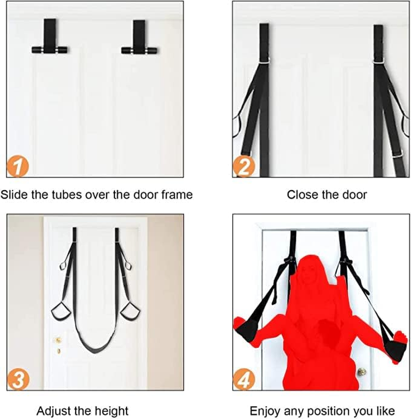 Door Sex Swing over the Adult for Couples Hanging Sling Couple Sexy Slave Bondage Love Slings Adults Sweater Frequent Flyer TA5, Black1 image number 3