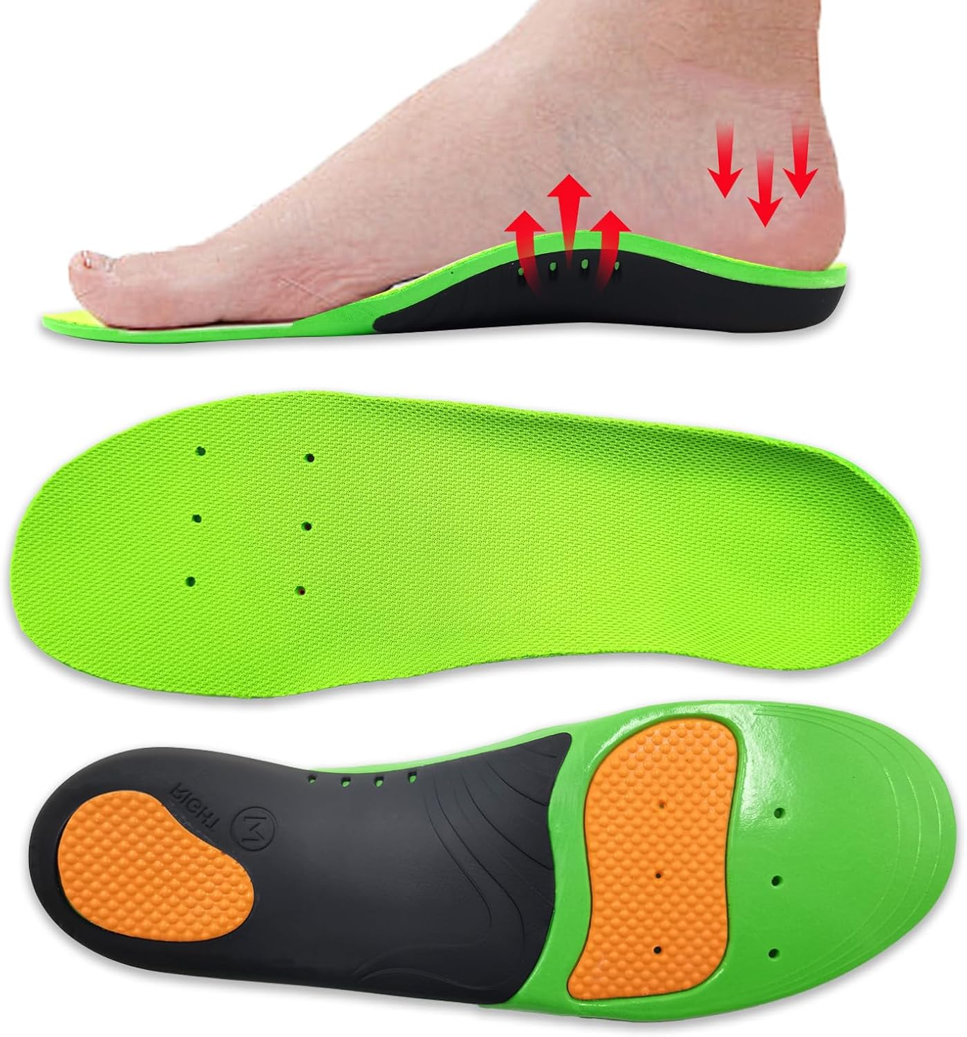 Plantar Fasciitis Insoles for Men Women, Plantar Fasciitis High Arch Support Insoles, Flat Feet Orthotic Insert, Shoe Inserts for Plantar Fasciitis,M image number 5