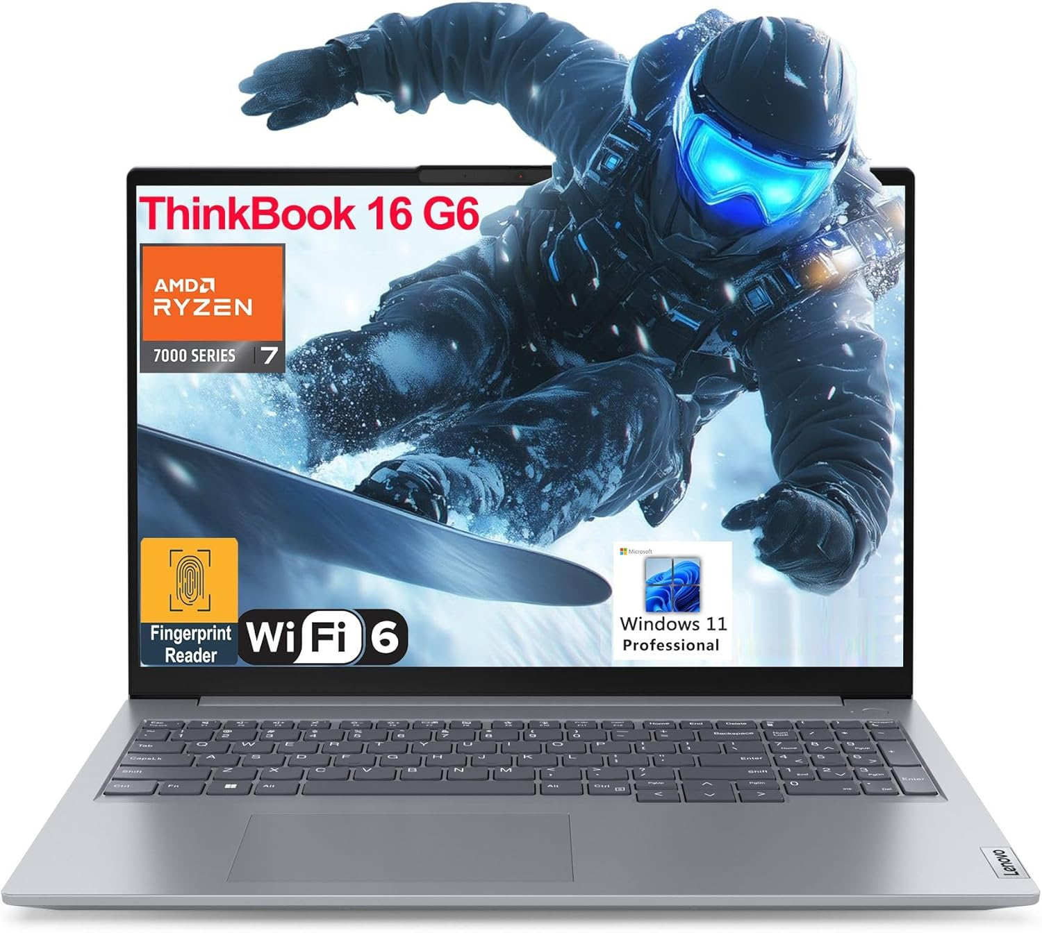 Lenovo Thinkbook 16 G6 16" FHD+ Laptop Computer, AMD 8-Core Ryzen 7 7730U (Beat I7-1360P), 32GB DDR4 RAM, 1TB Pcie SSD, Wifi 6, Bluetooth 5.3, Type-C 3.2, Fingerprint Reader, Windows 11 Pro, AZ-XUT image number 2