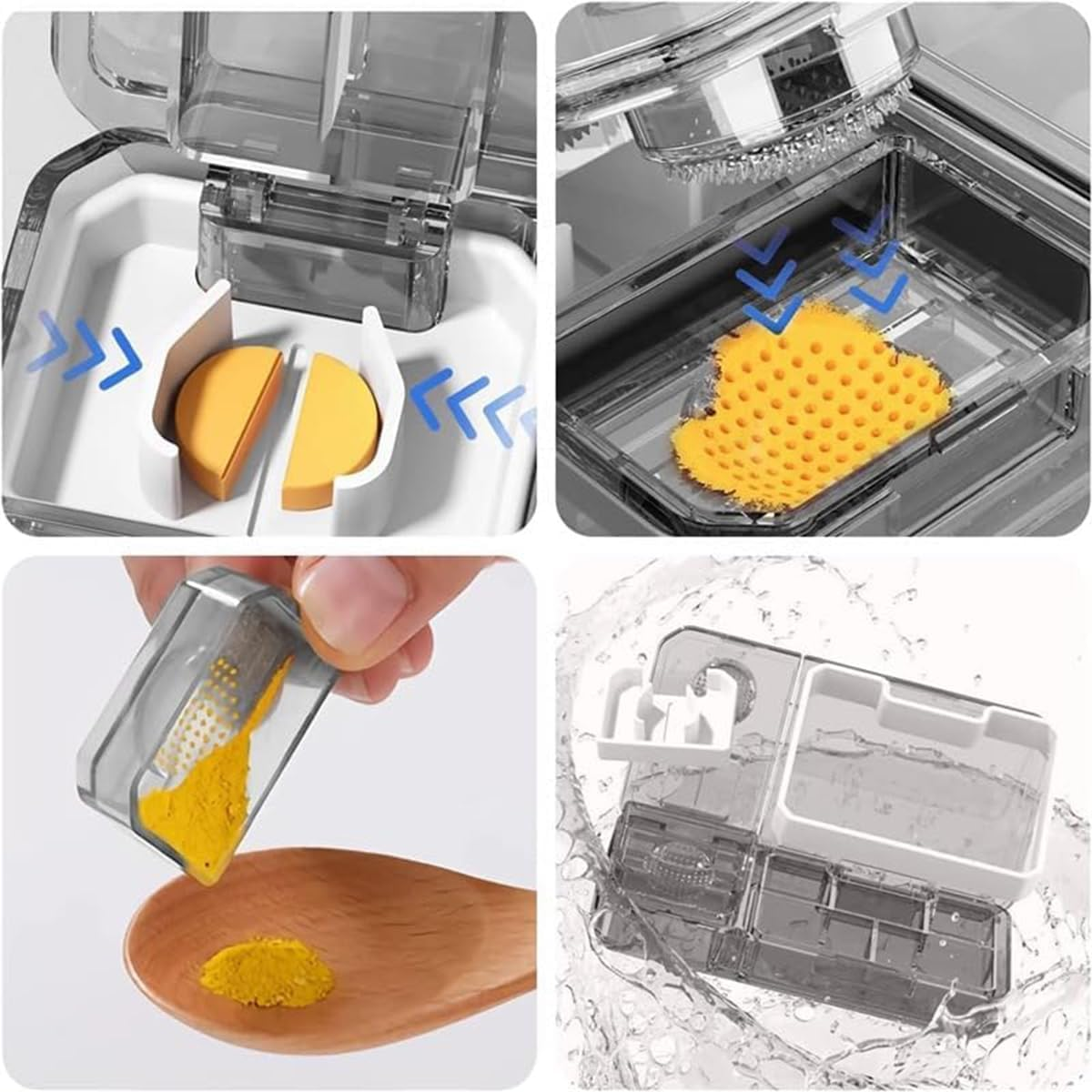 Travel Medicine Pill Organizer with Cutter Crusher, Large Capacity 5 Compartment Pill Crusher Pill Box,Hold Vitamins Medication Supplements image number 6