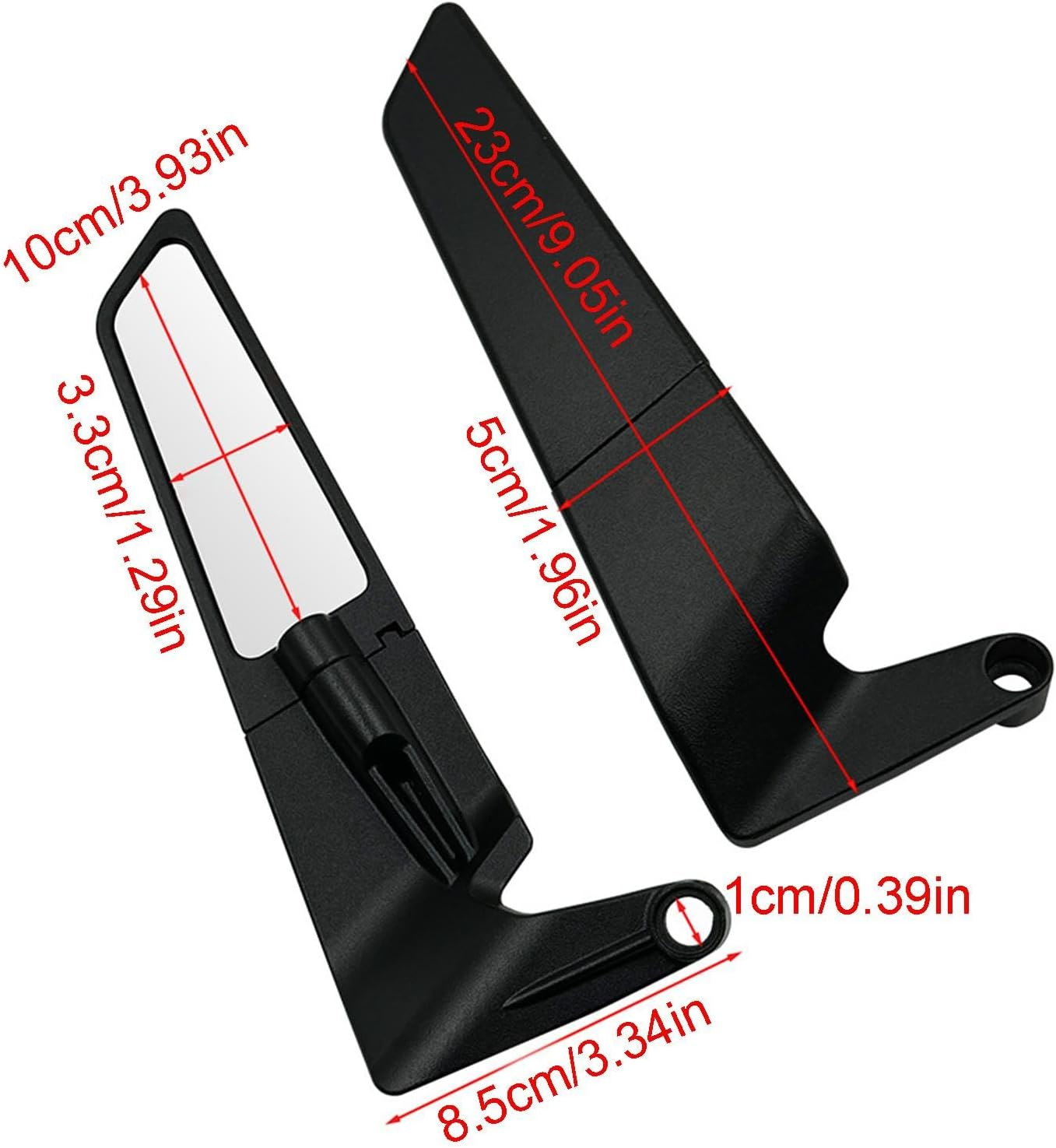 Motorcycle Mirrors Stealth,Rear View Mirrors for Motorcycle | Mirrors Adjustable Stealth Wing Mirrors, 180 Degree Rotating Aluminum Alloy Mirrors for Motorcycle image number 5